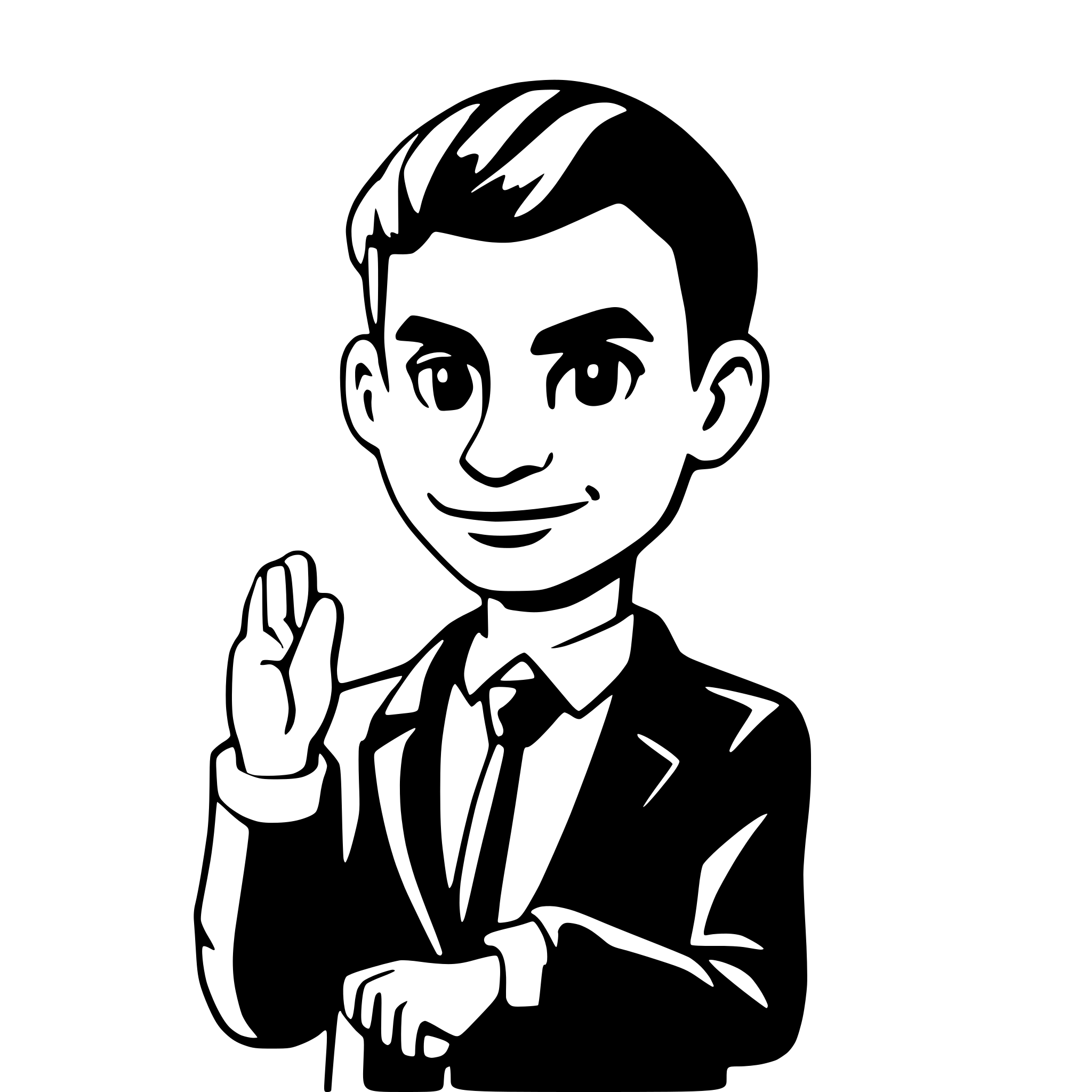 AI-generated SVG of a emmanuel macron, head, face, puppet