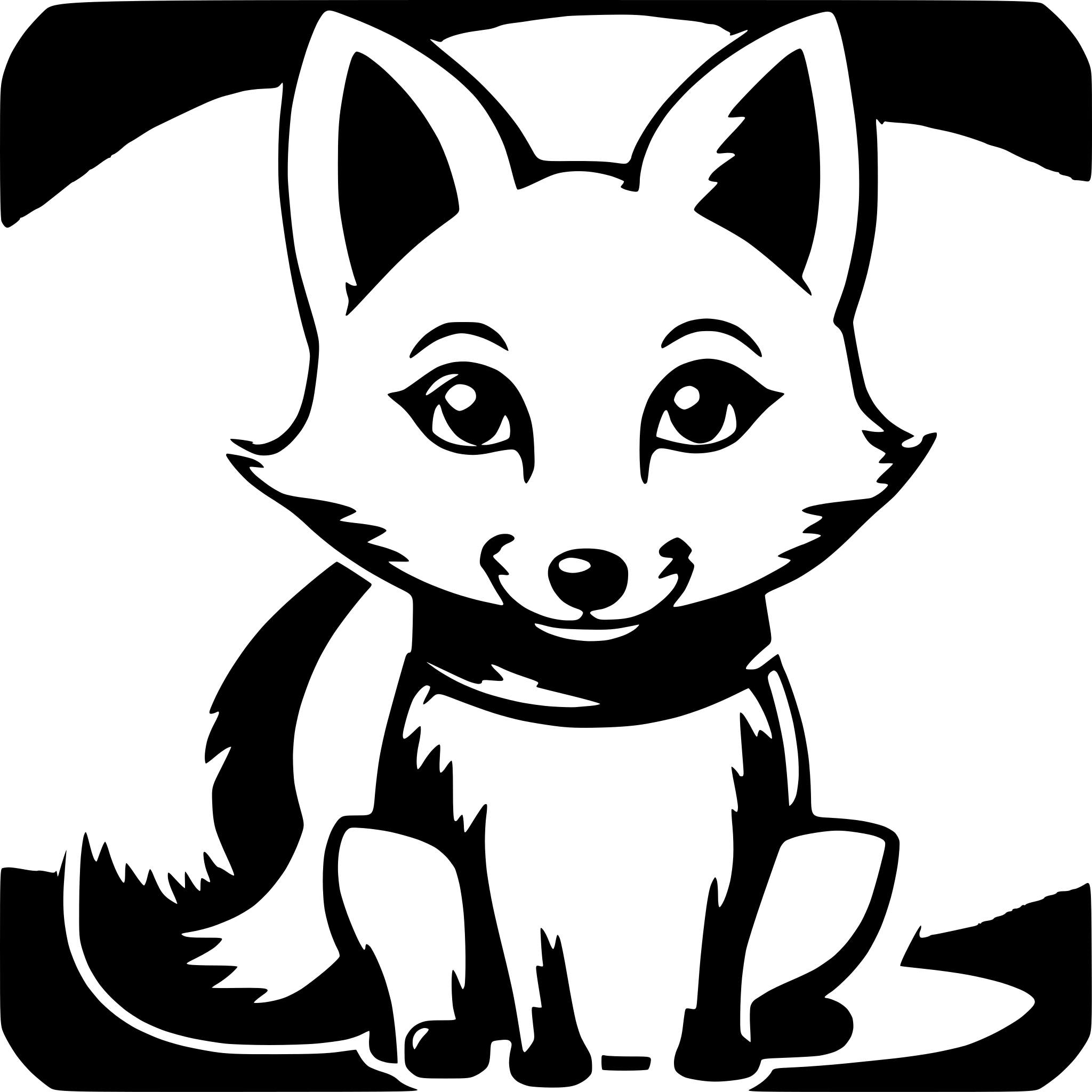 AI-generated SVG of a silly fox in kawaii style