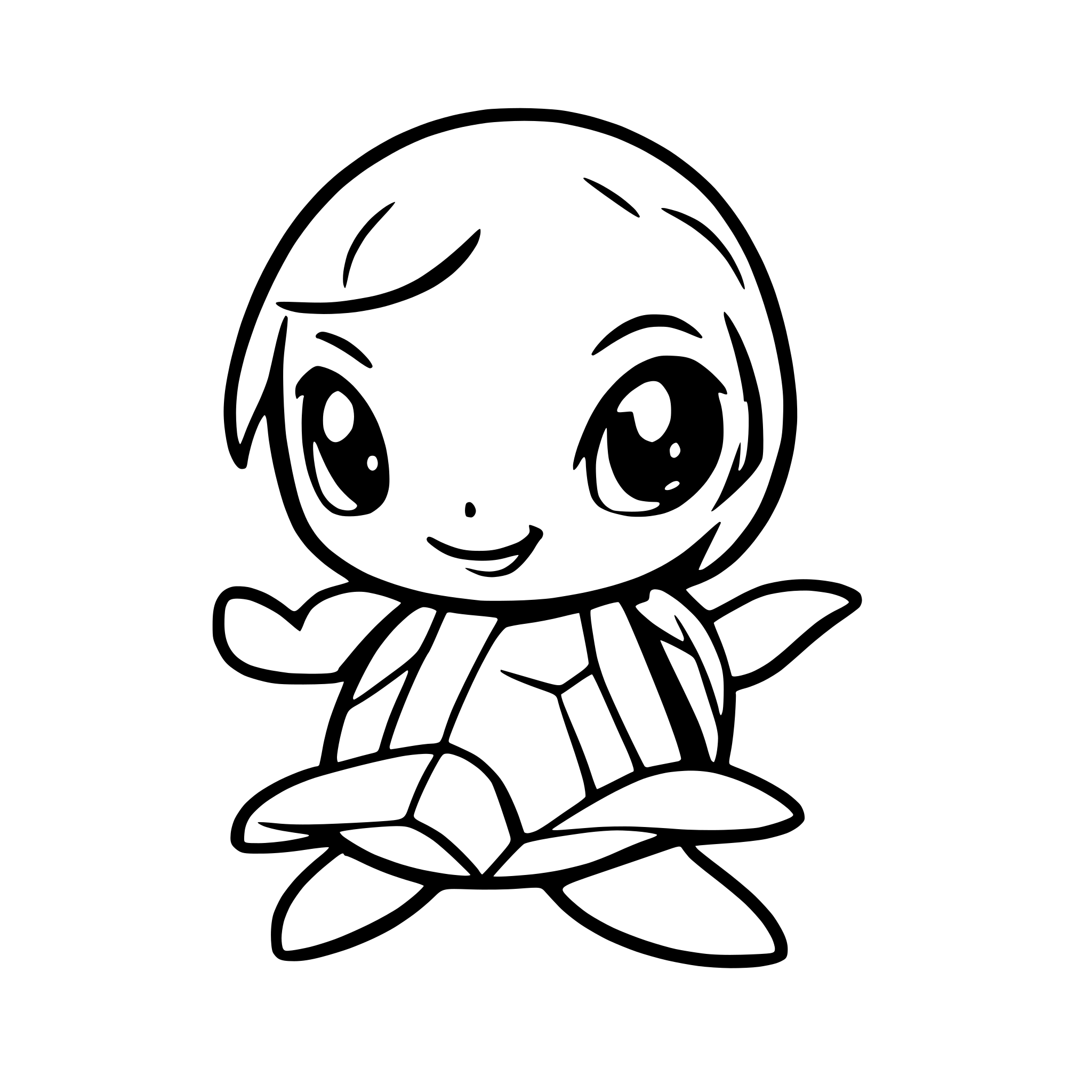 AI-generated SVG of a OceanTurtle. Cute. Chibi.
