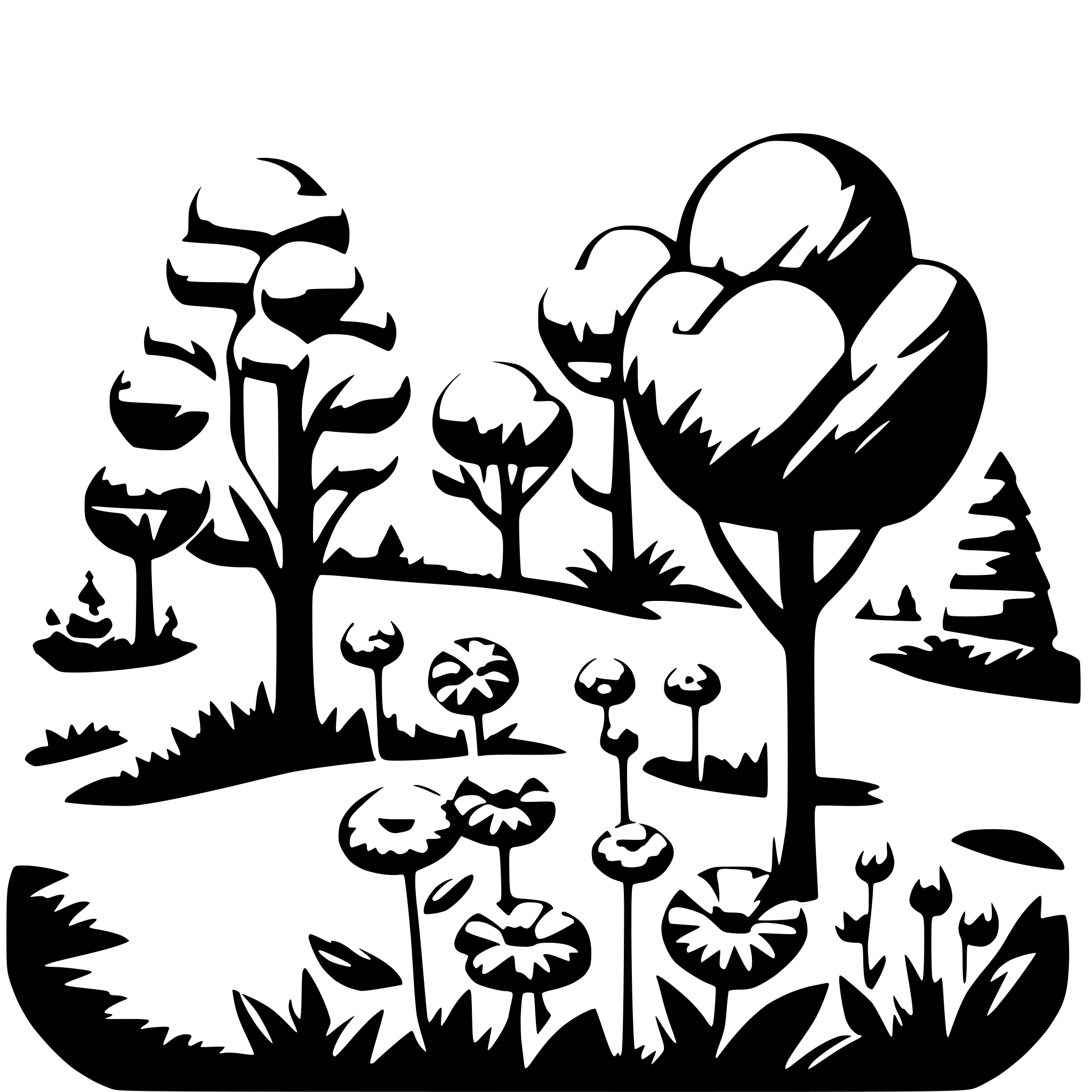AI-generated SVG of 'group of flowers and trees'