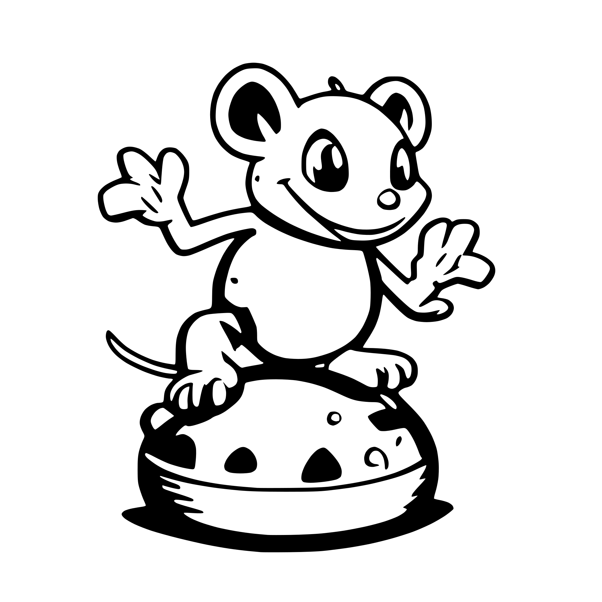 AI-generated SVG of 'a mouse jumping on frog'