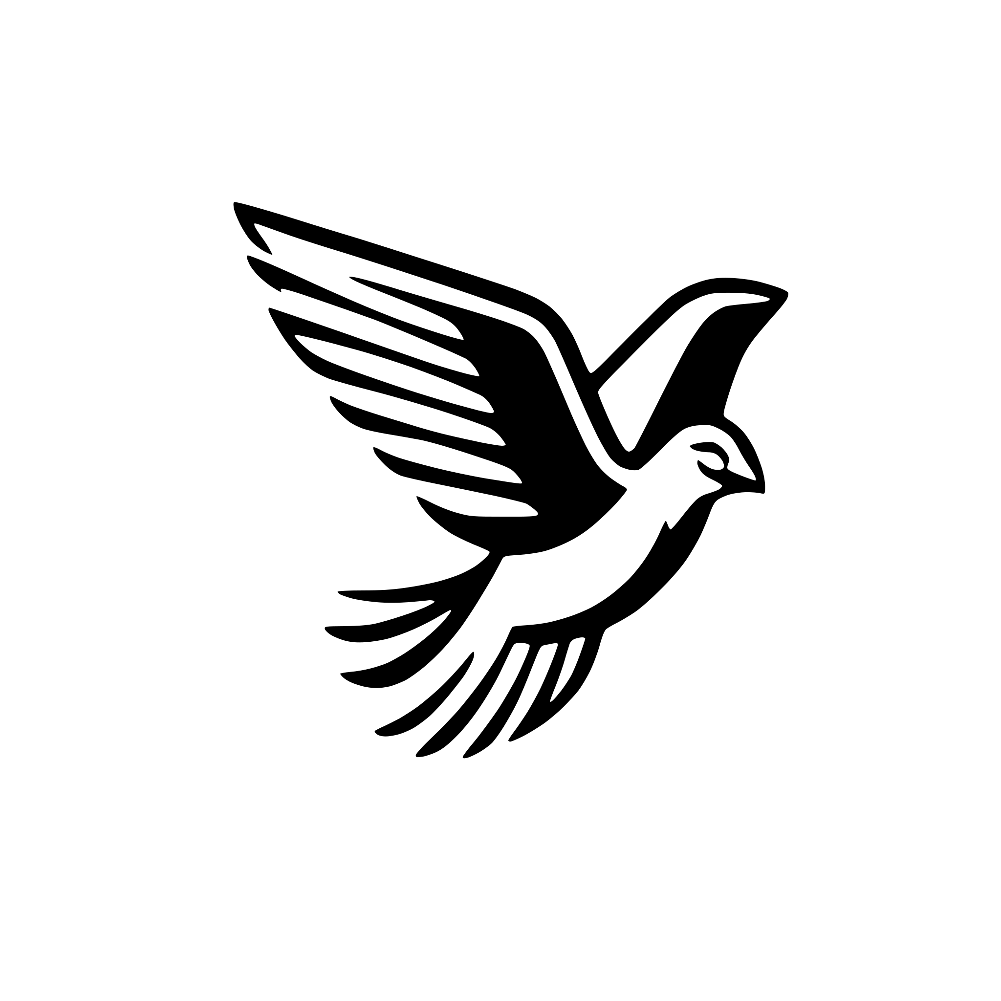 AI-generated SVG of 'flying bird with outstretched wings'