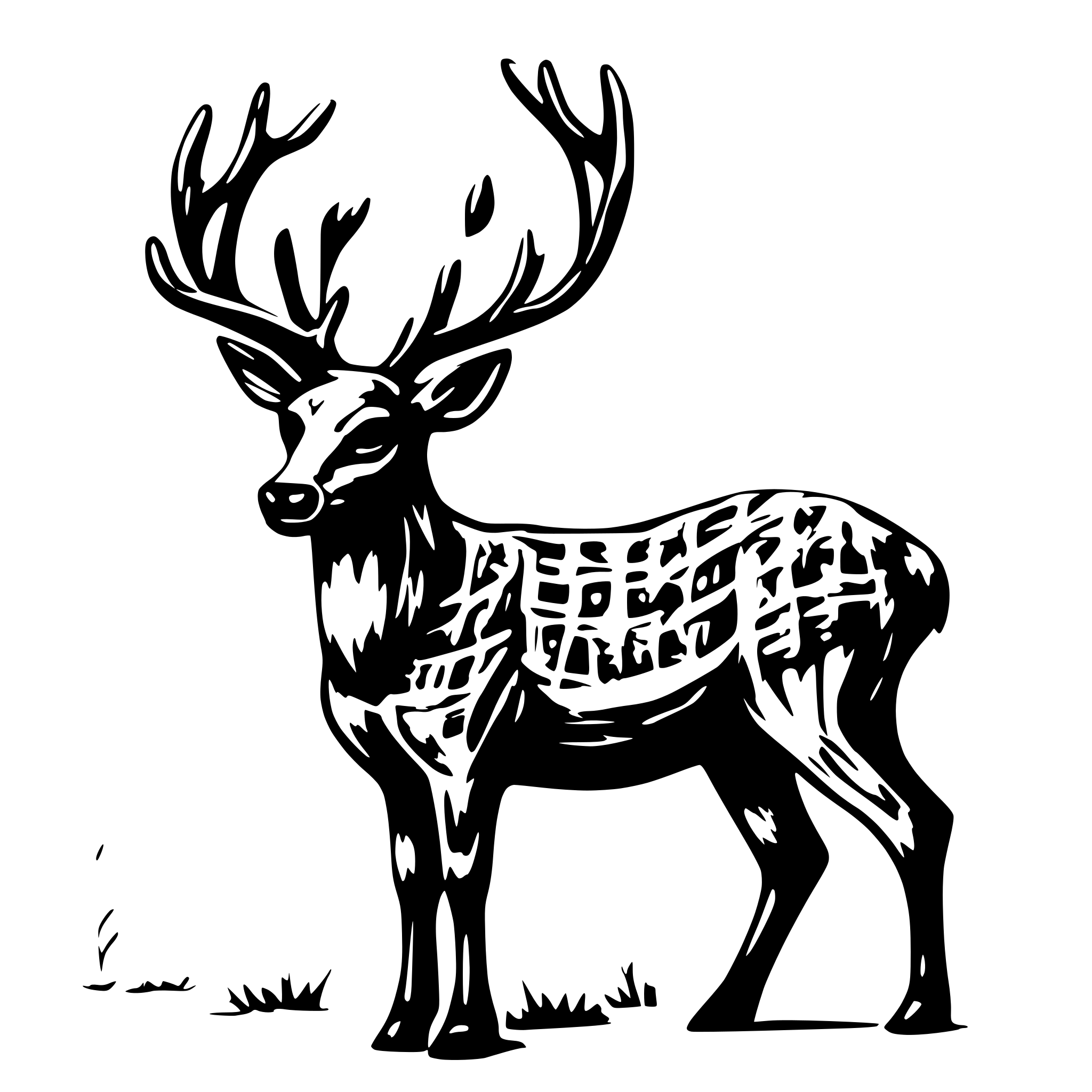 AI-generated SVG of a hunting deer