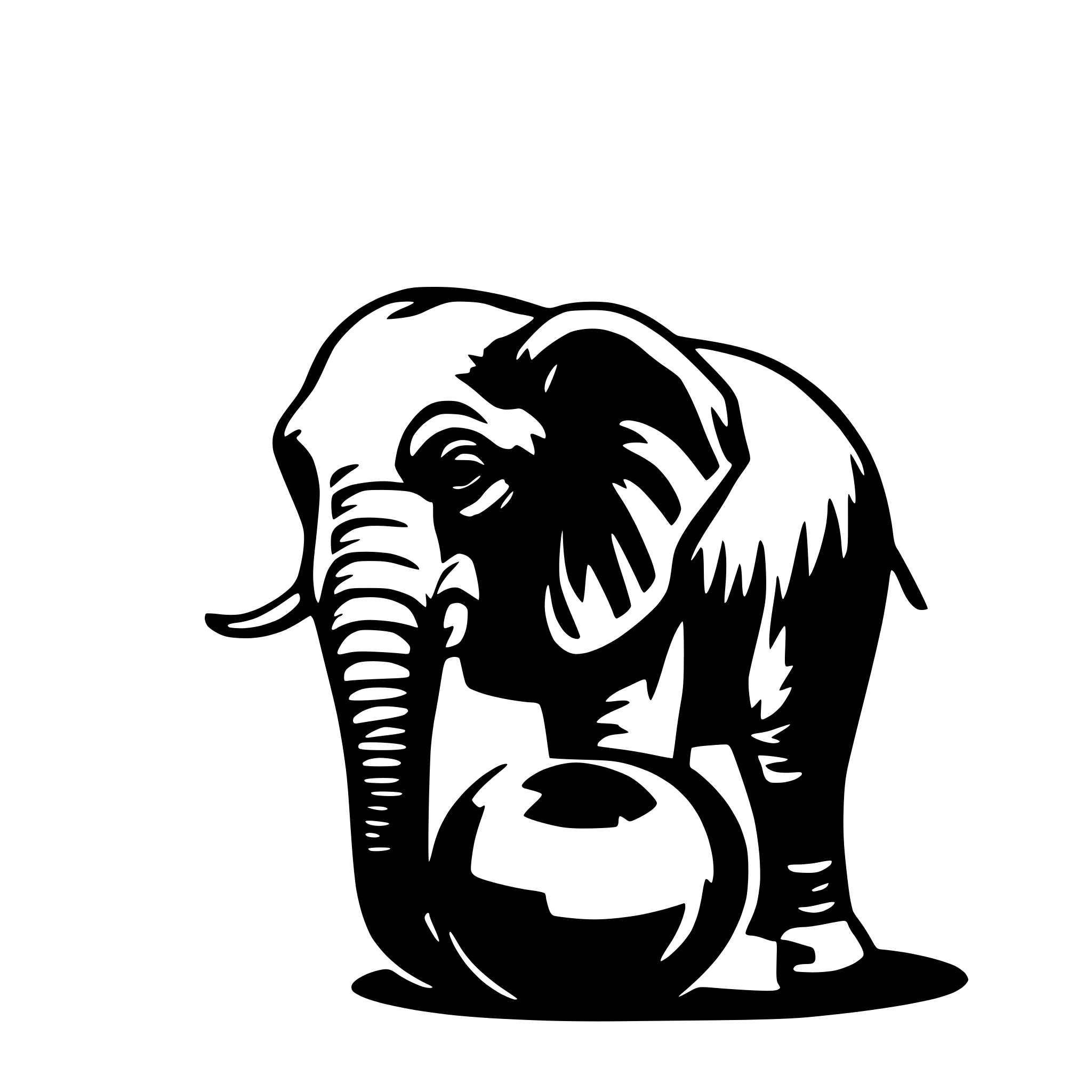 AI-generated SVG of a Elephant on a beach ball