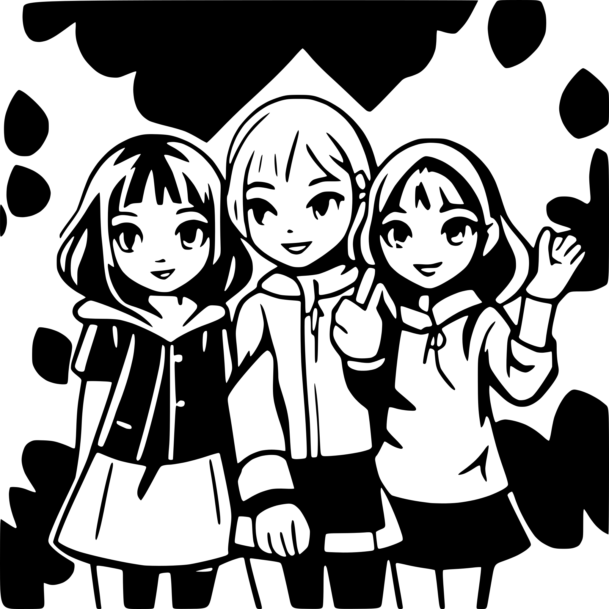 AI-generated SVG of a girls and boys forming a line and holding hands