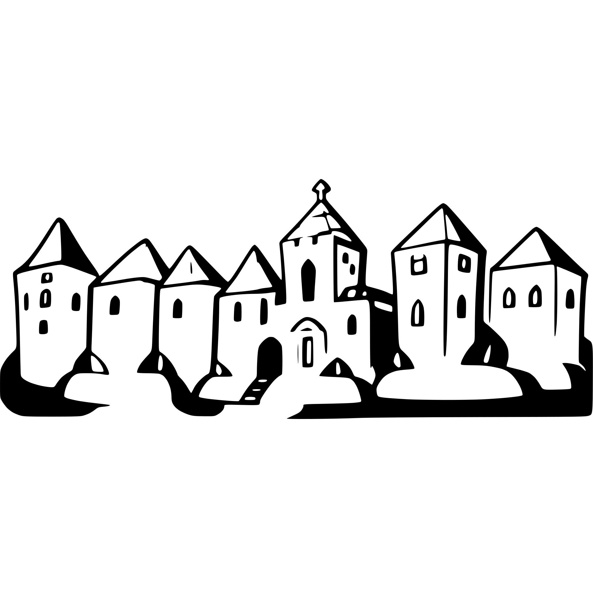 AI-generated SVG of a Medieval city with many buildings