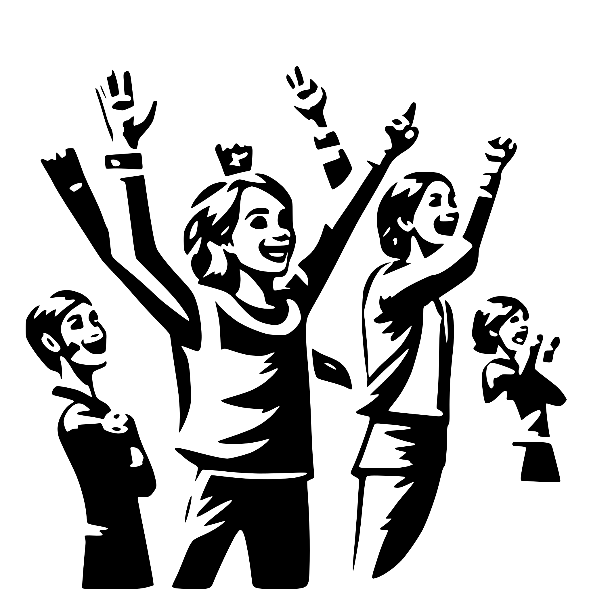 AI-generated SVG of a people cheering