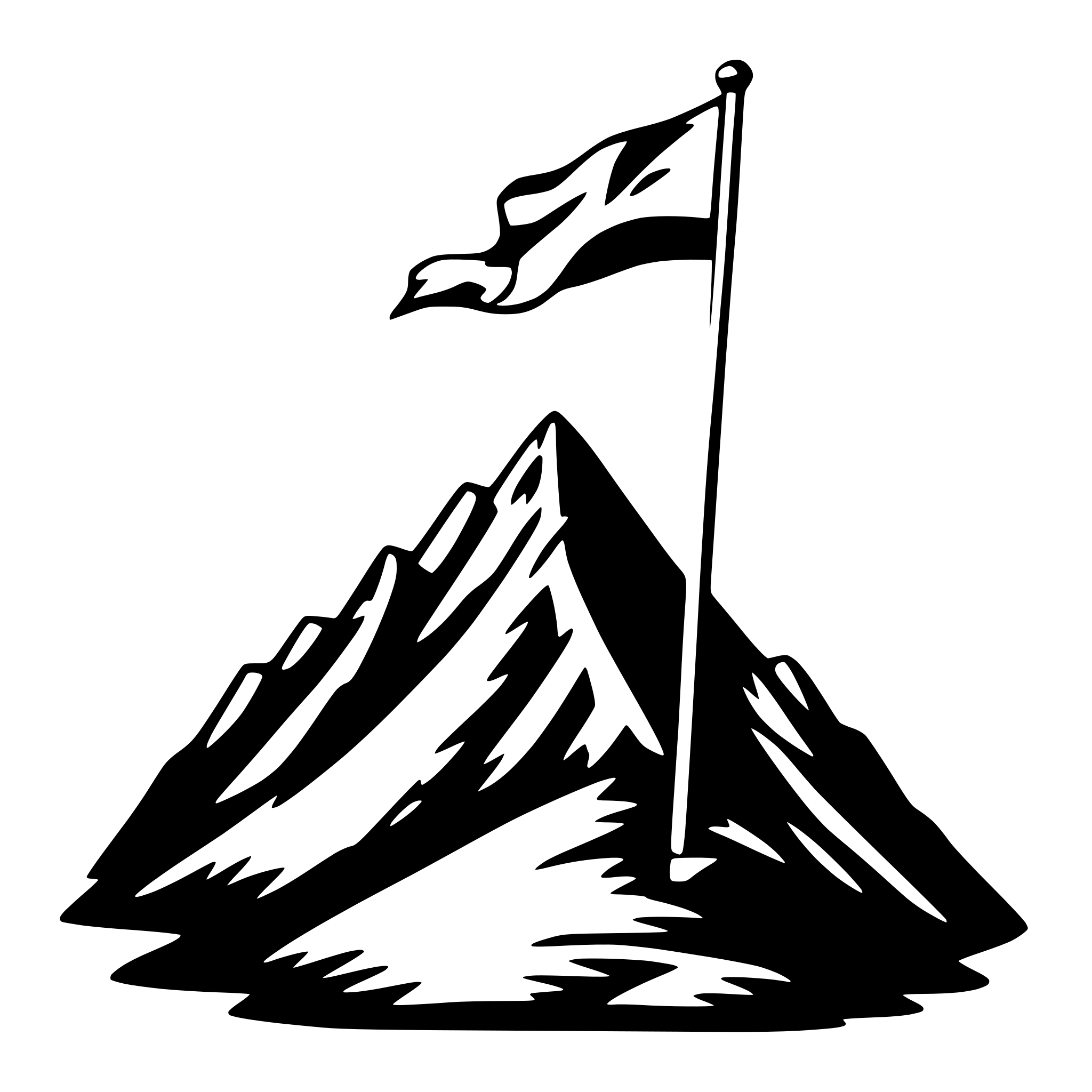 AI-generated SVG of 'mountain with flag'