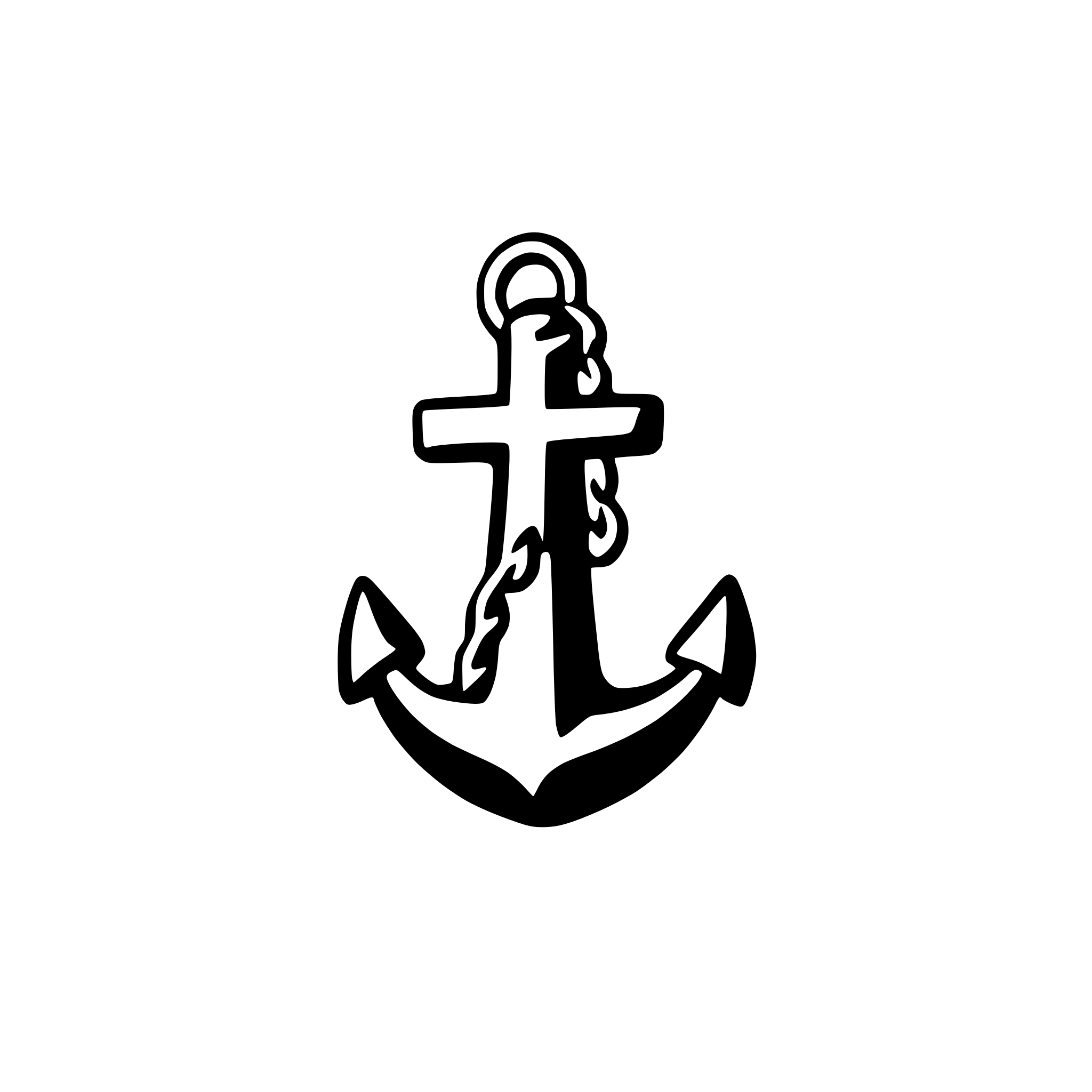 AI-generated SVG of 'anchor with chain attached'