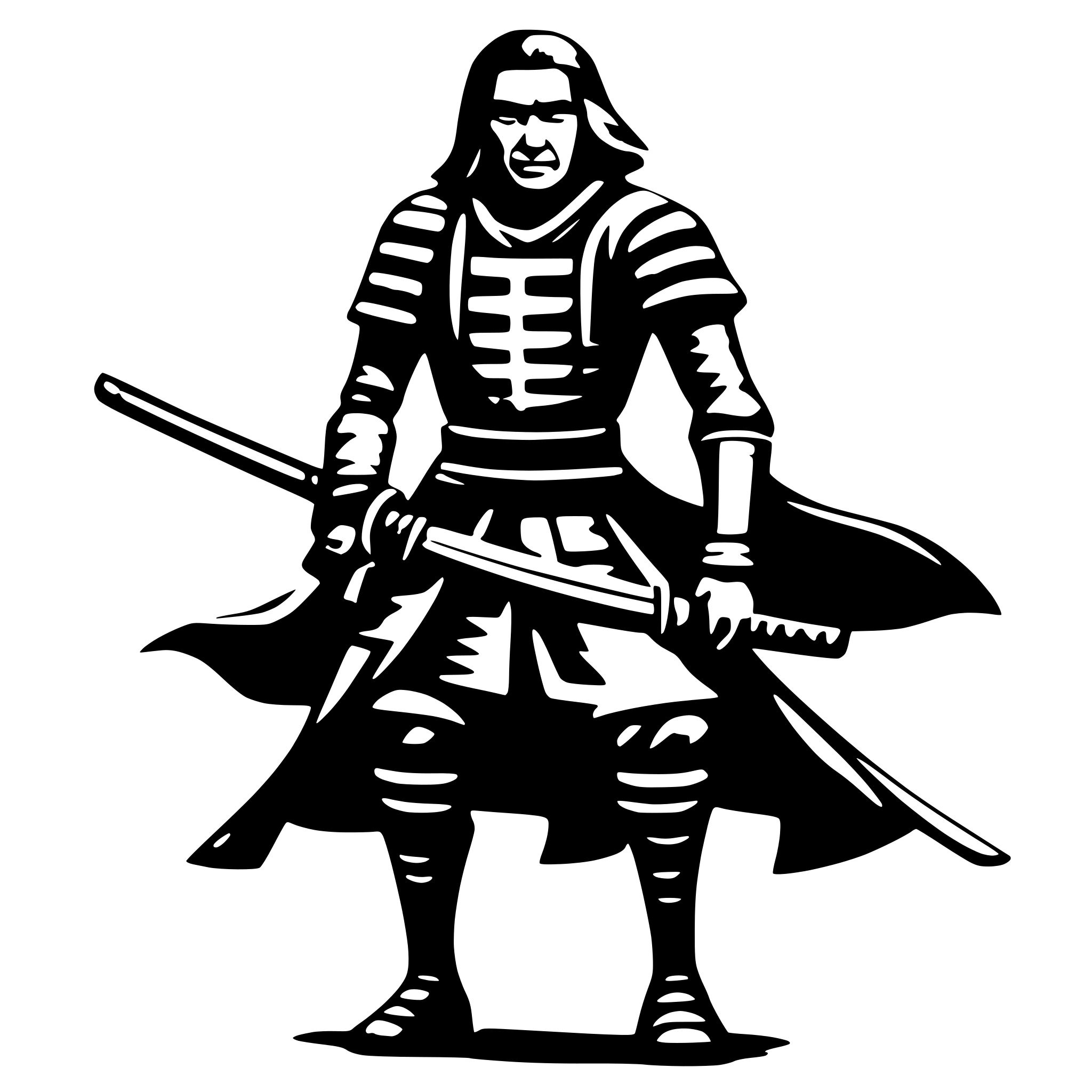 AI-generated SVG of a old samurai