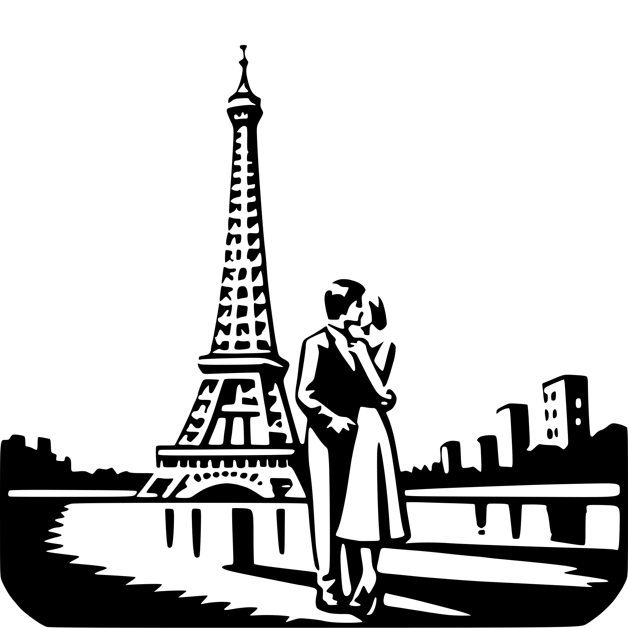 AI-generated SVG of 'eiffel tower romance'