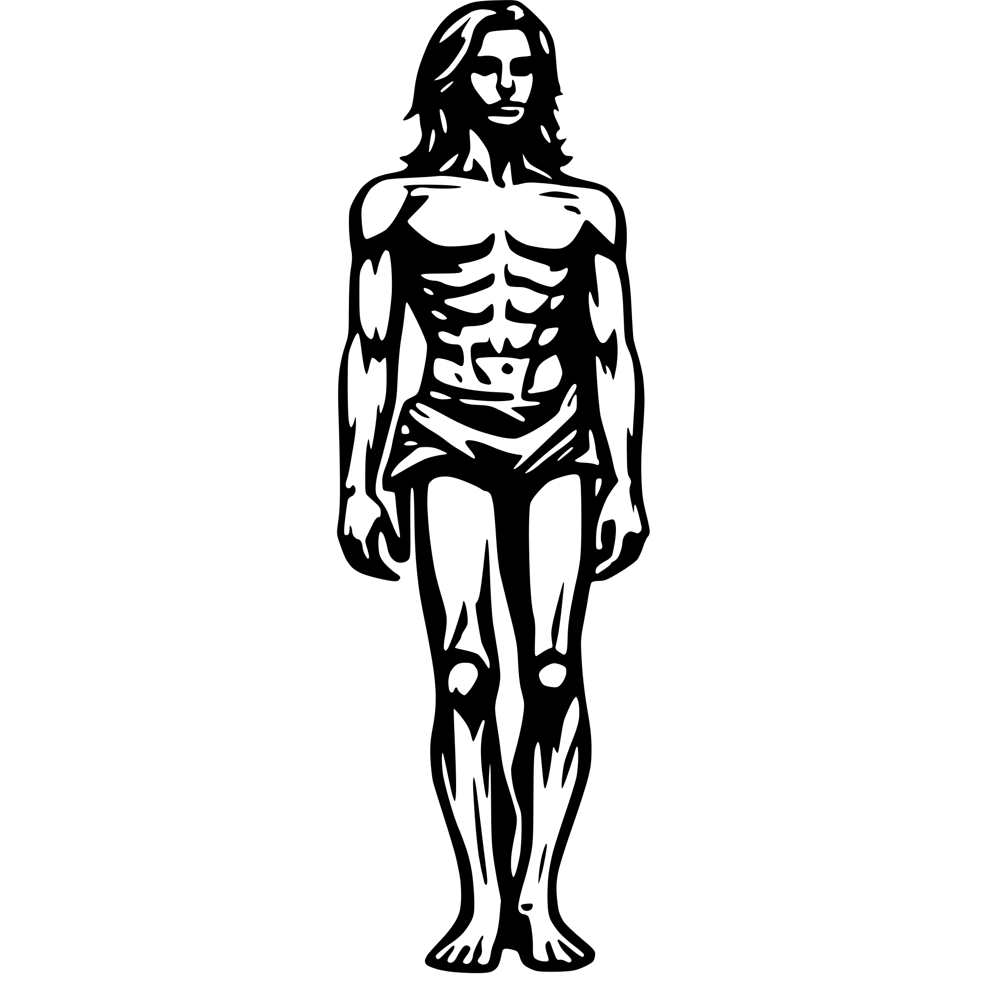 AI-generated SVG of a full Human body anatomy outline