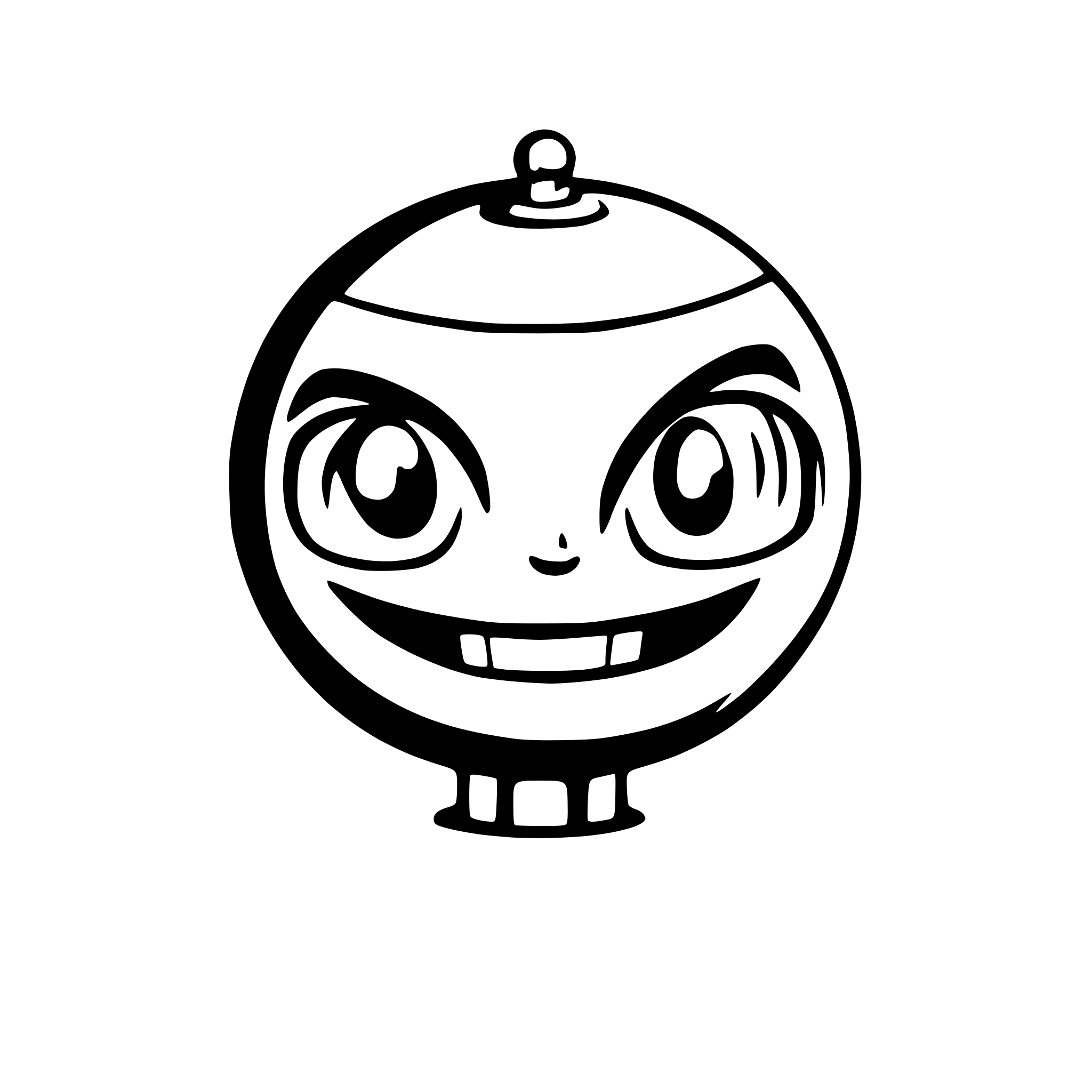 AI-generated SVG of a Create a cute smiling robot face looking straight at the camera and make it elegant and smart