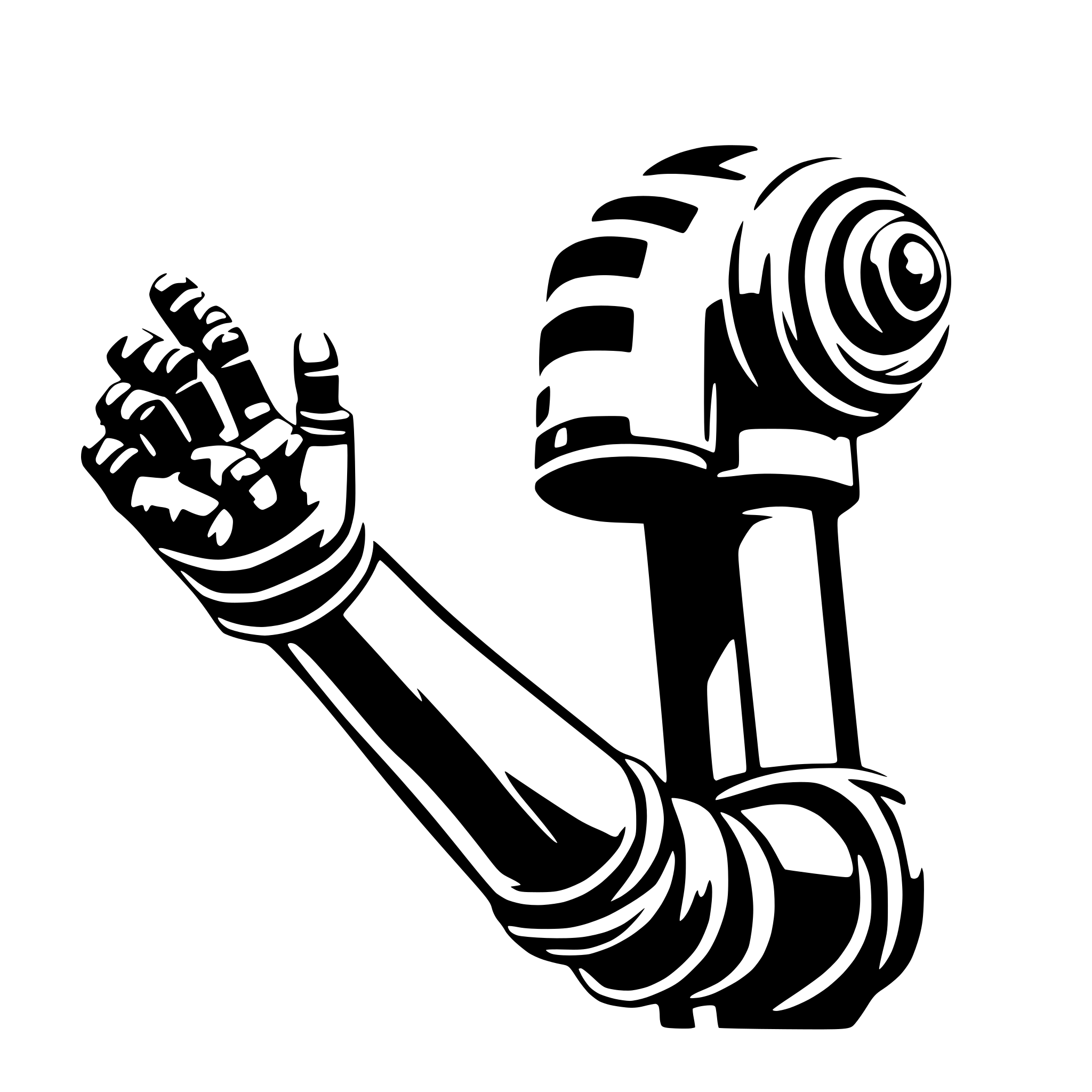 AI-generated SVG of 'Robot arm with muscles'