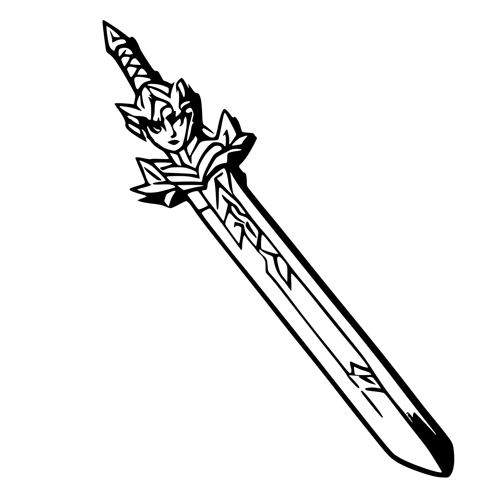 AI-generated SVG of 'sword with dragon engravings'