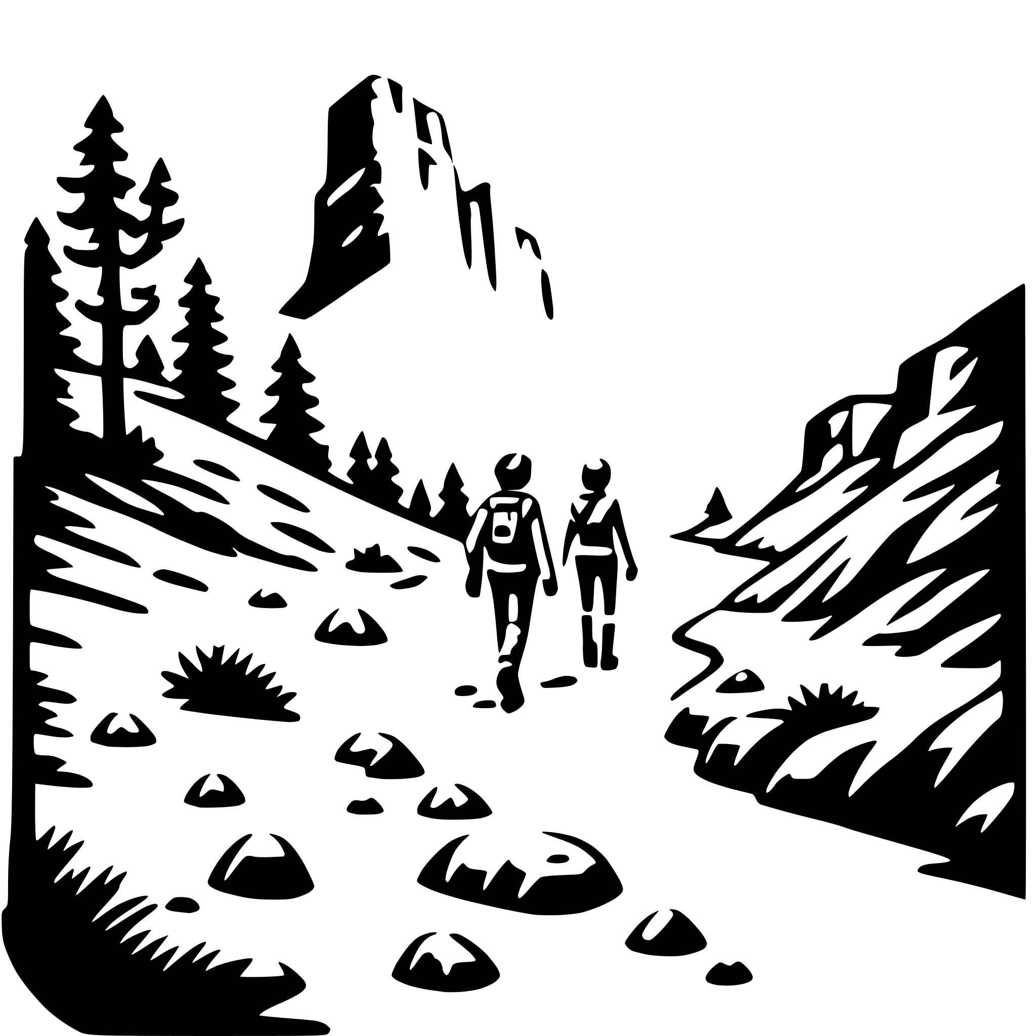 AI-generated SVG of a canyon hiking