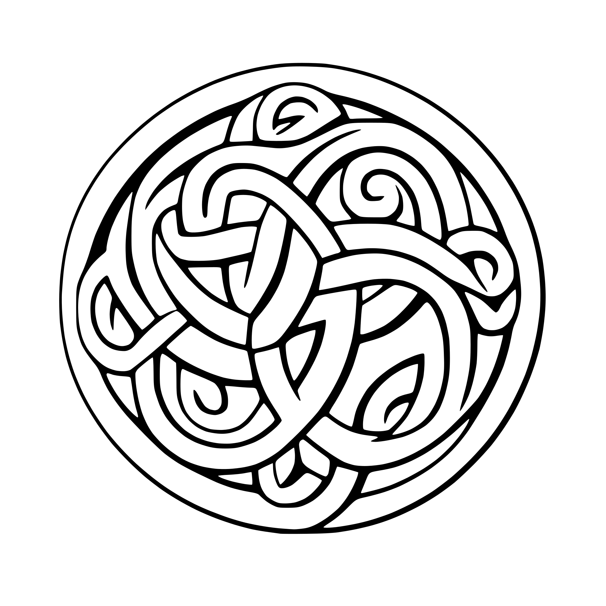 AI-generated SVG of a celtic knot with spirals