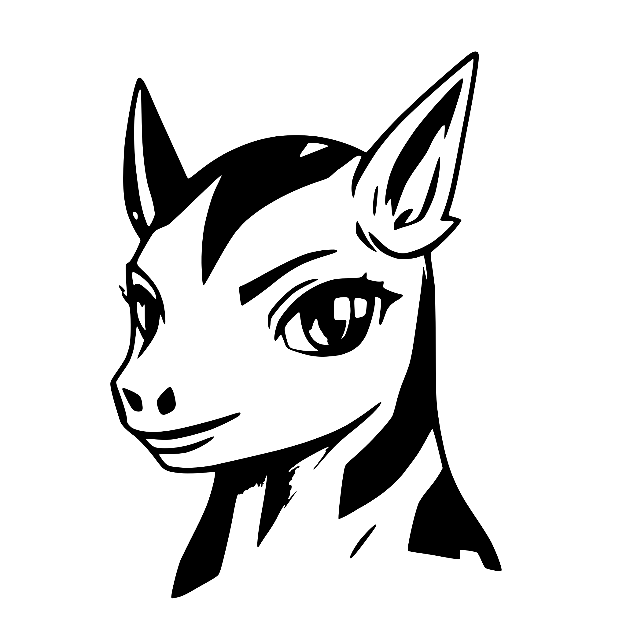 AI-generated SVG of a lama head with red and green