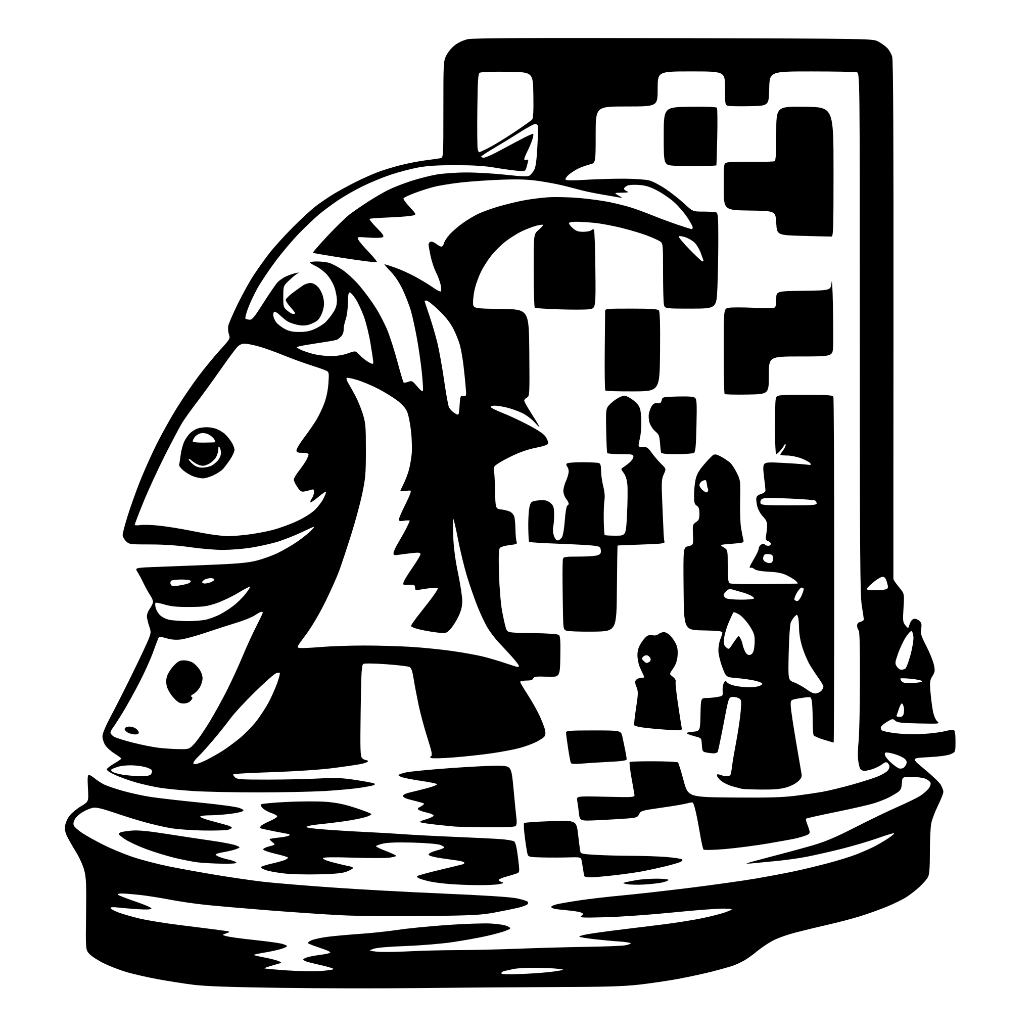 AI-generated SVG of a Stockfish chess engine swimming on the Internet