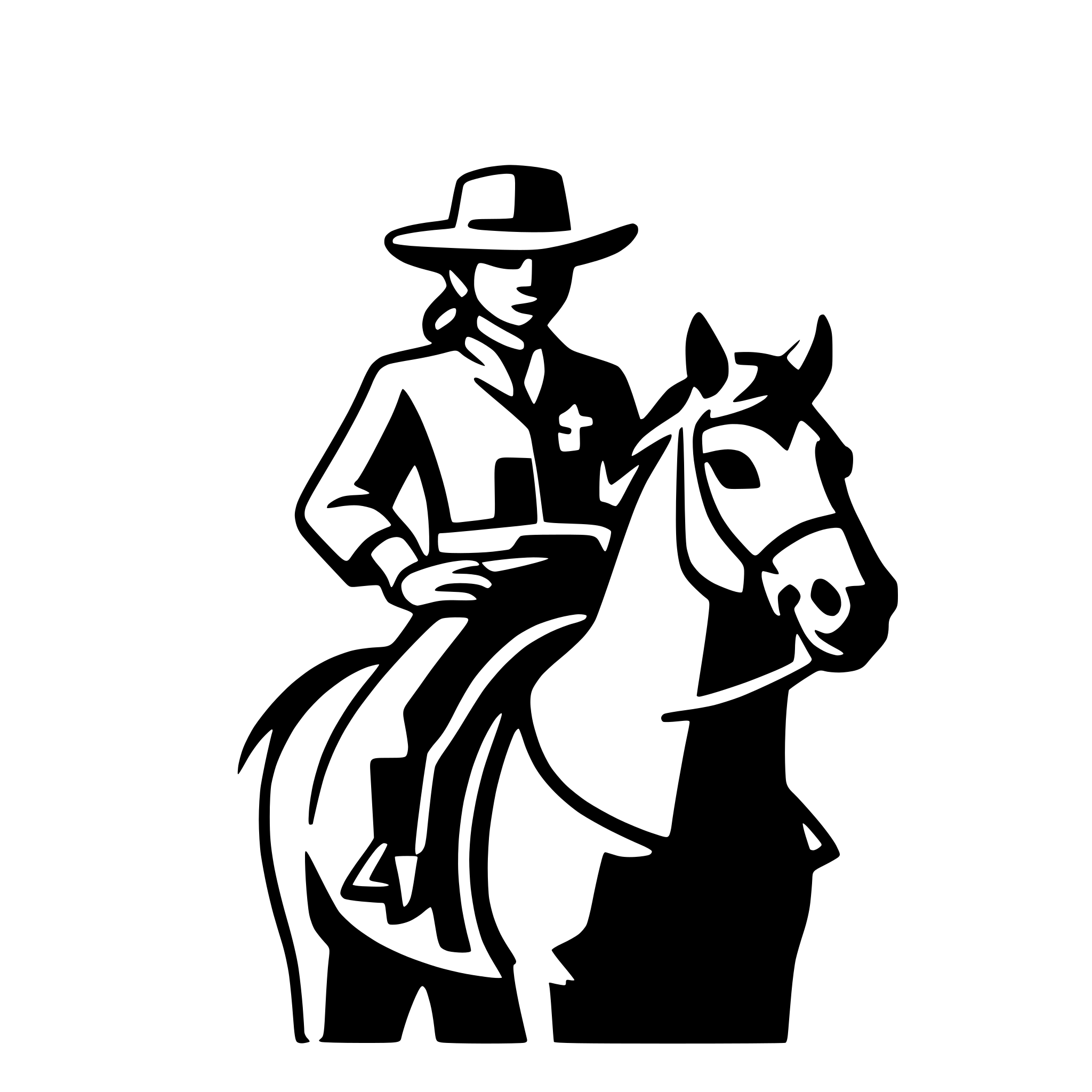 AI-generated SVG of a cowboy on a horse in reining competition