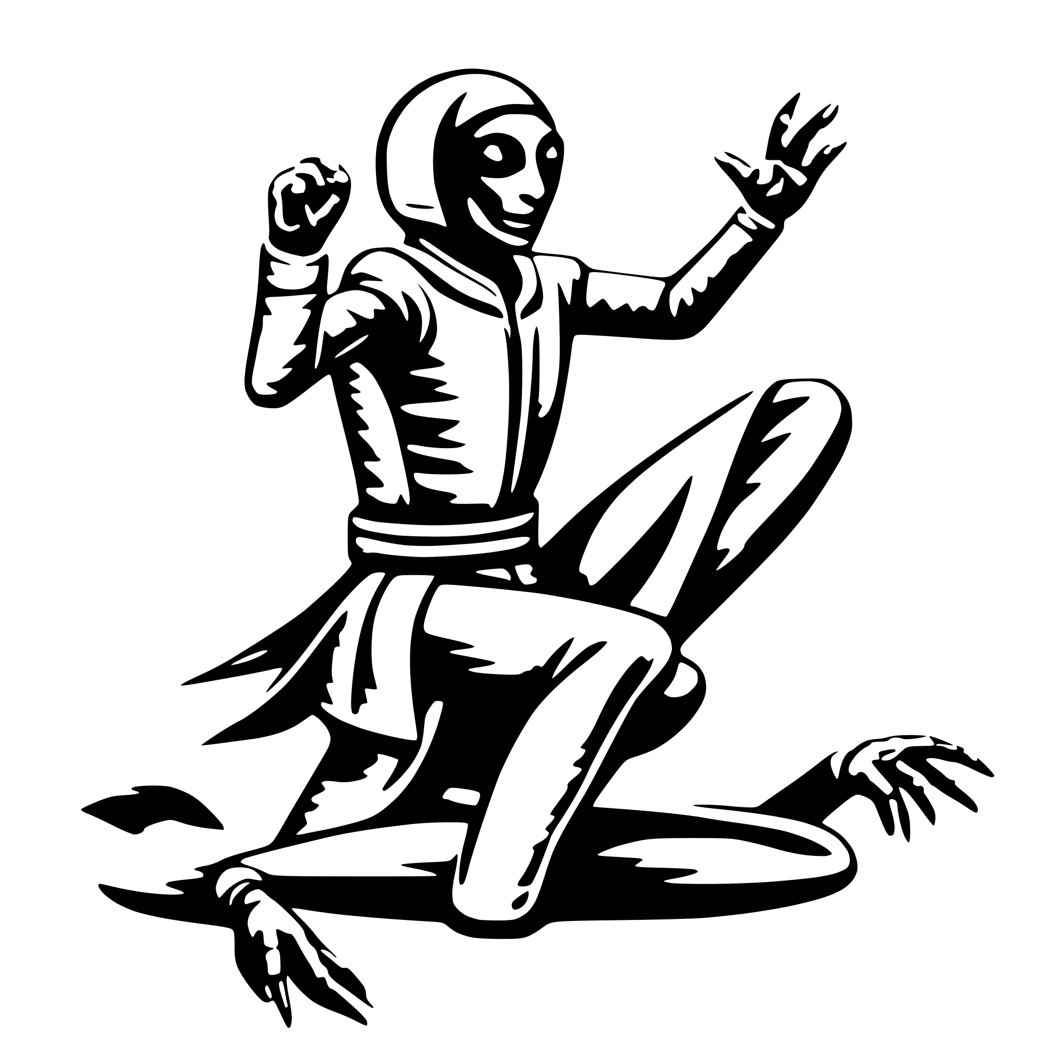 AI-generated SVG of a a mantis doing jiu jitsu