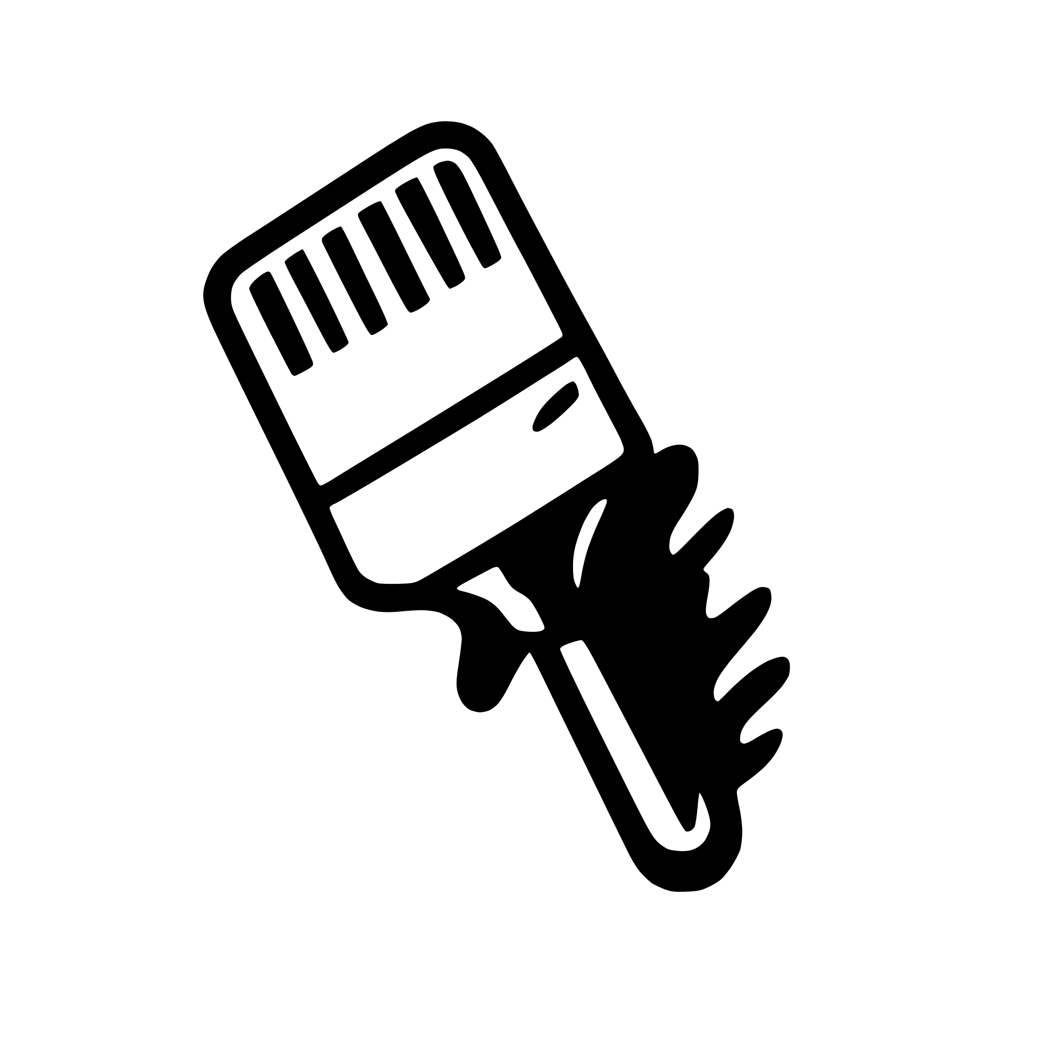 AI-generated SVG of 'paintbrush with paint splatter'