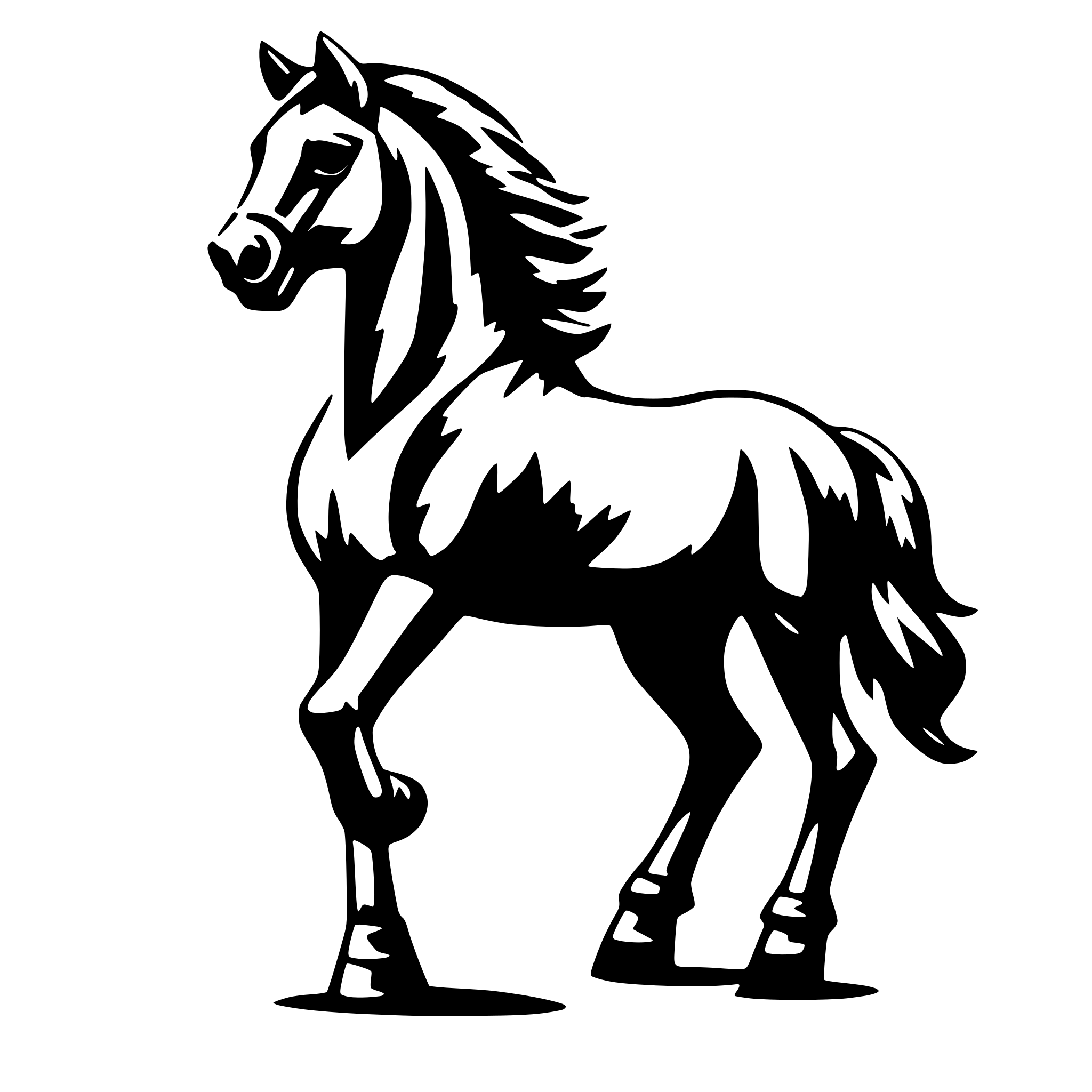 AI-generated SVG of 'horse on 2 legs'