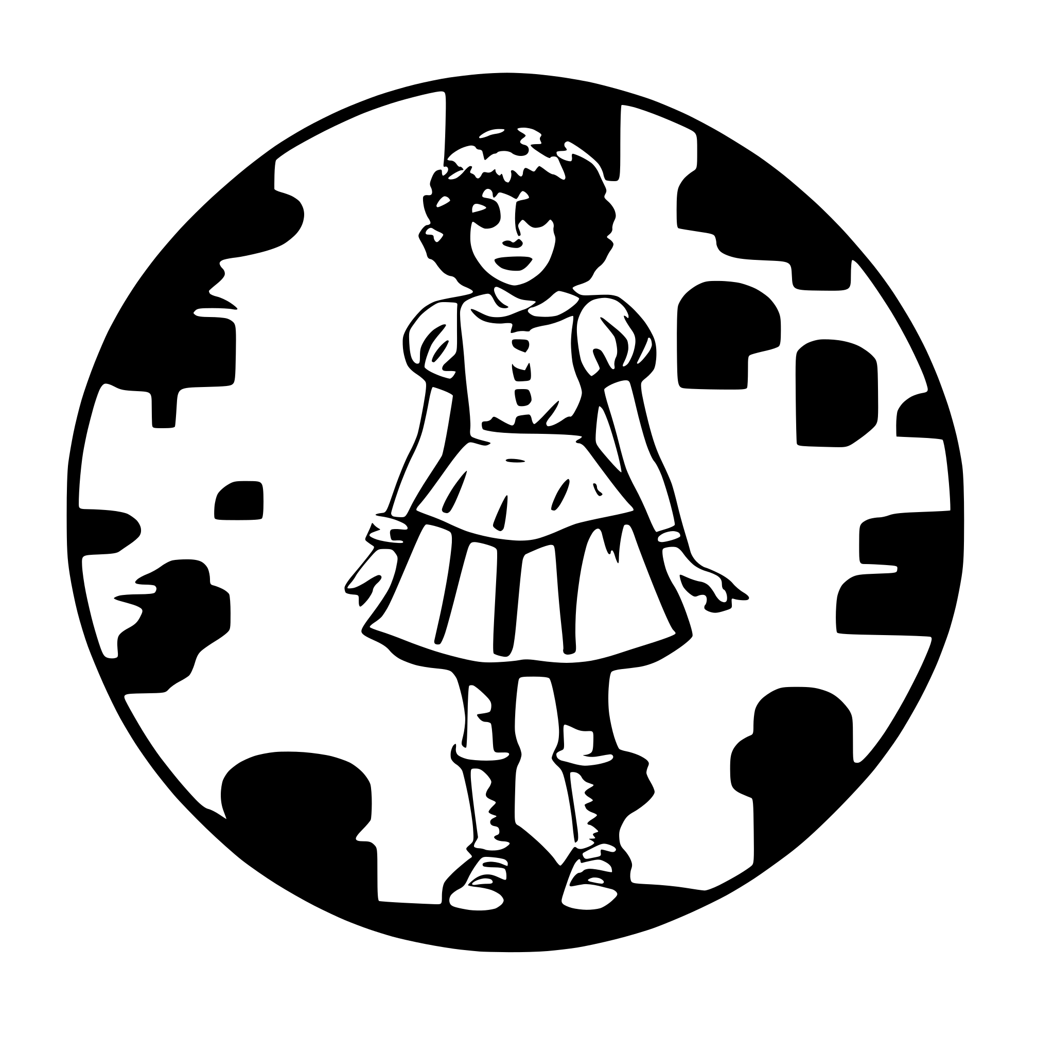 AI-generated SVG of 'goth orphan annie'