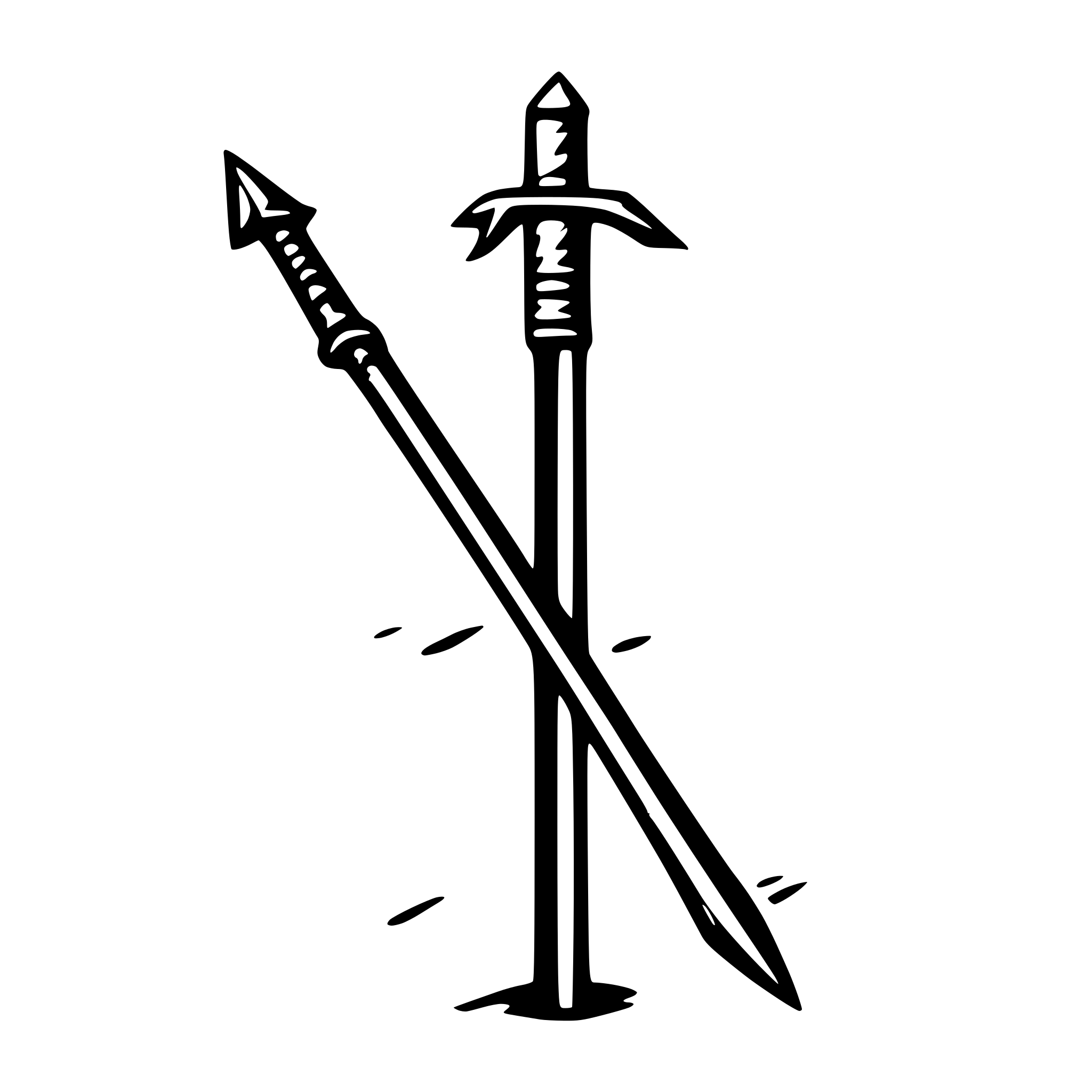 AI-generated SVG of 'Quarterstaff'