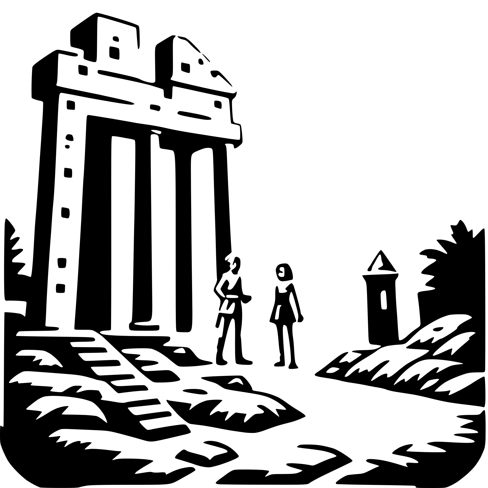 AI-generated SVG of a exploring ancient ruins