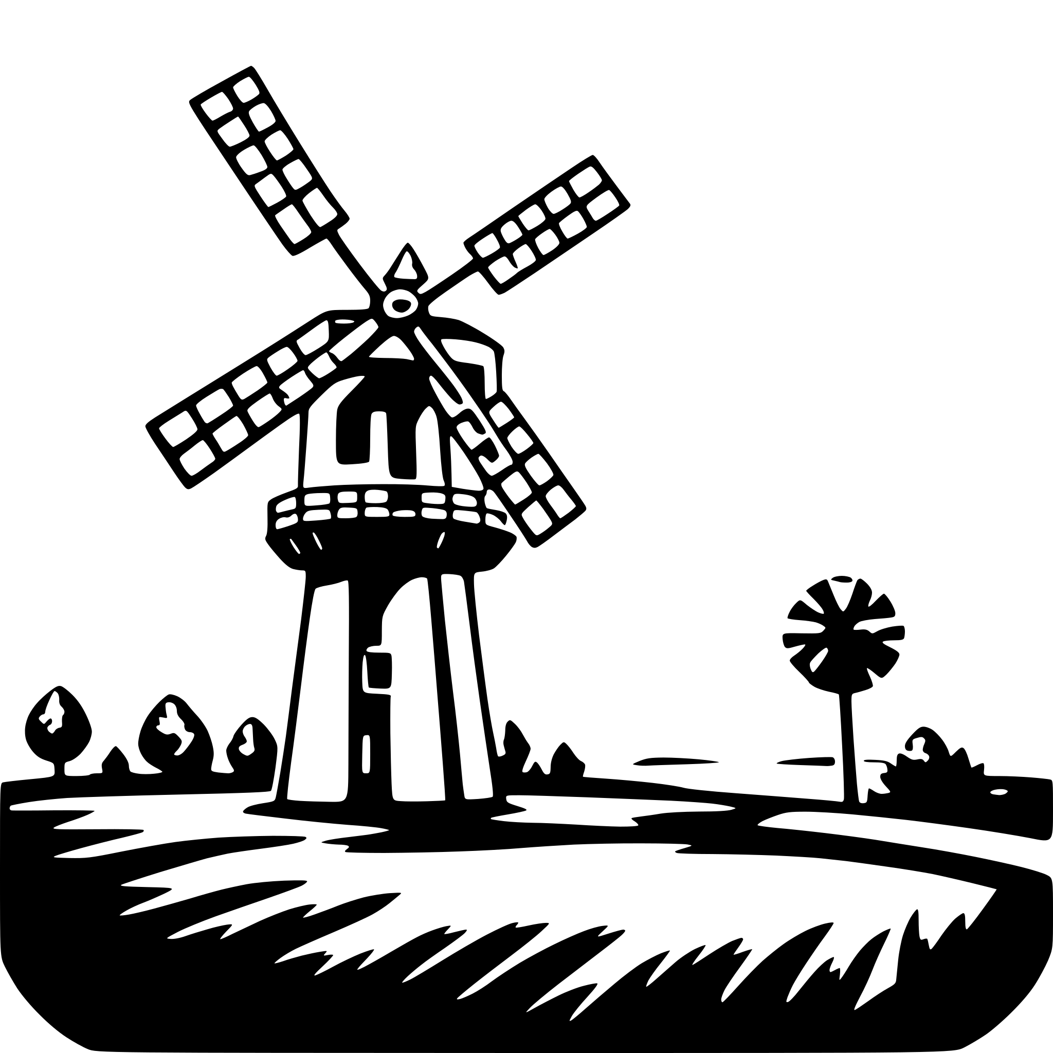 AI-generated SVG of 'windmill in field'