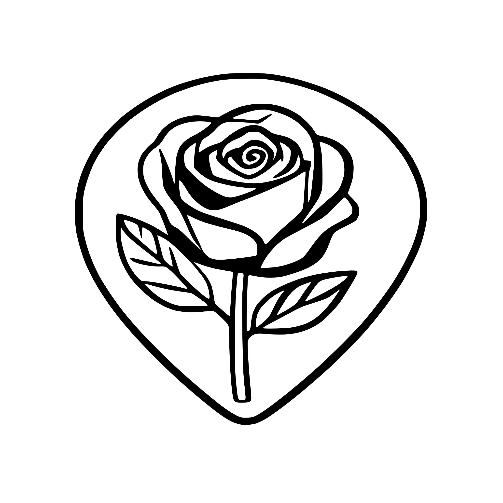 AI-generated SVG of a rose in heart