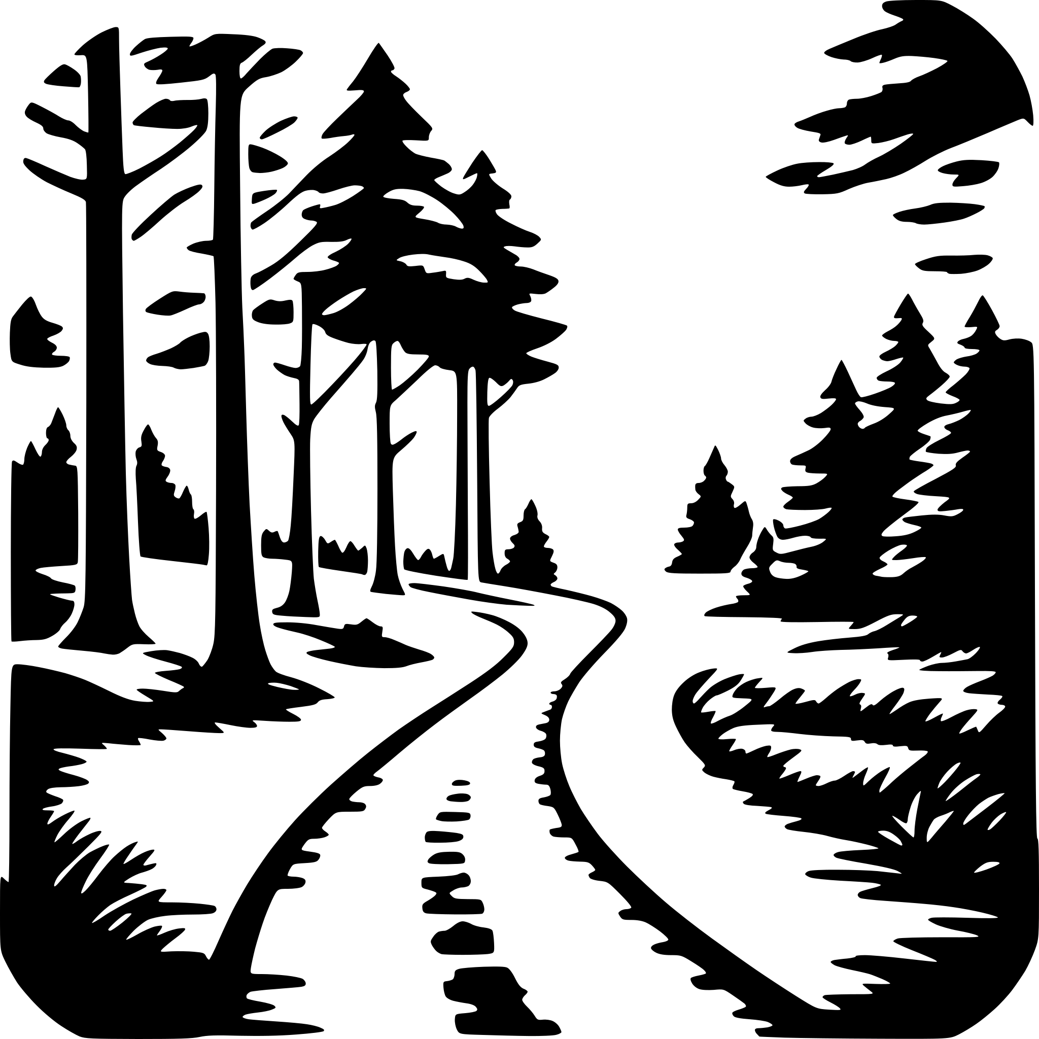 AI-generated SVG of 'forest hike'