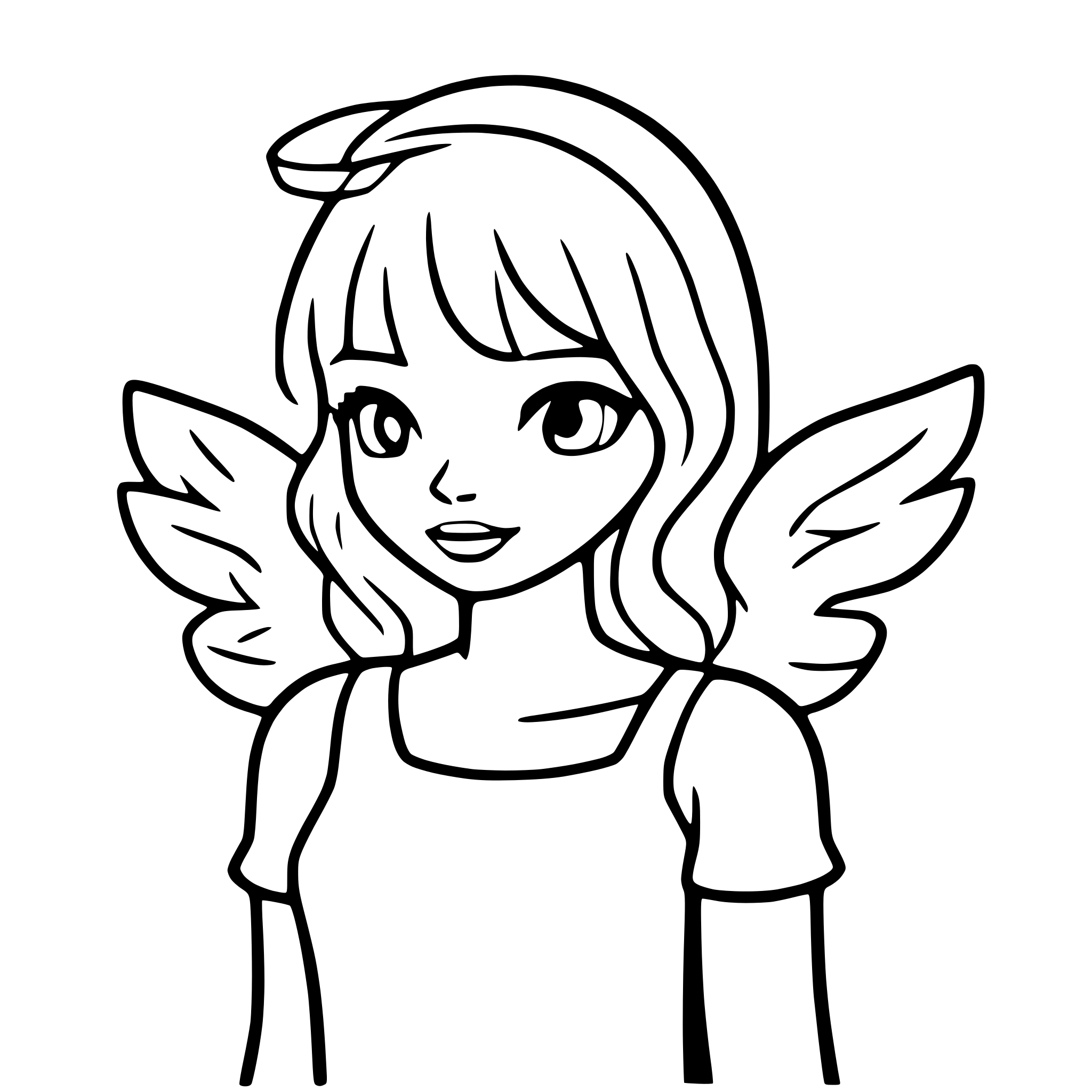 AI-generated SVG of 'angel wings with halo'