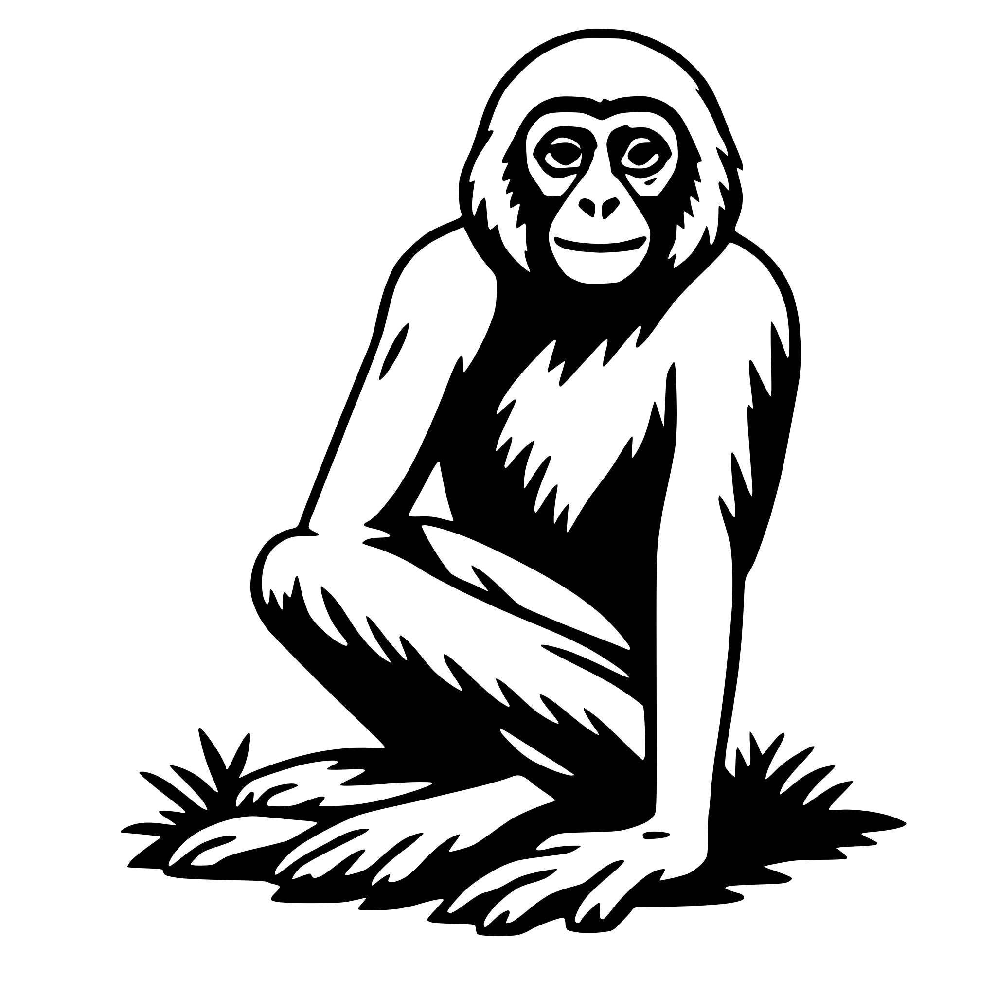 AI-generated SVG of 'gibbon'