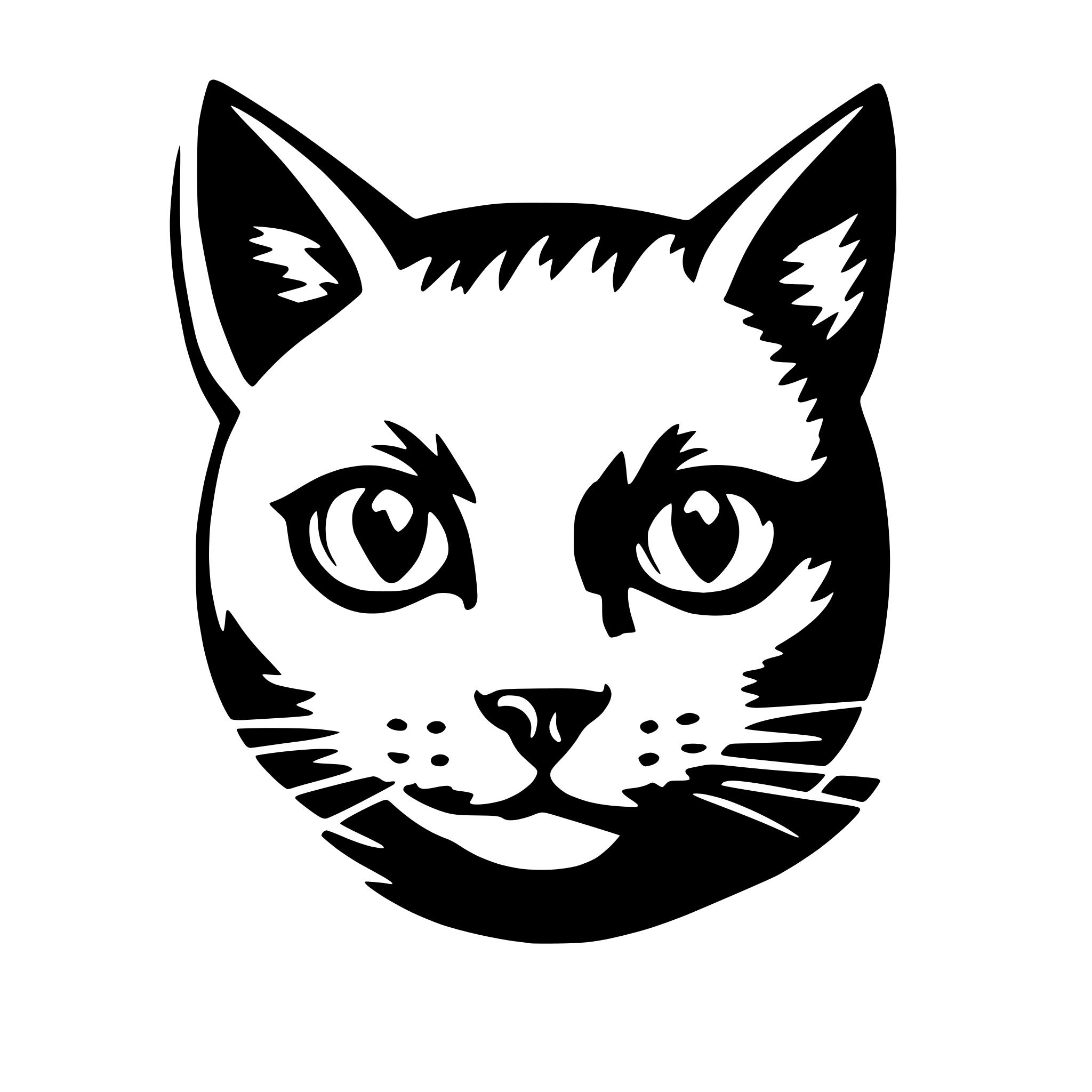 AI-generated SVG of a black cat face