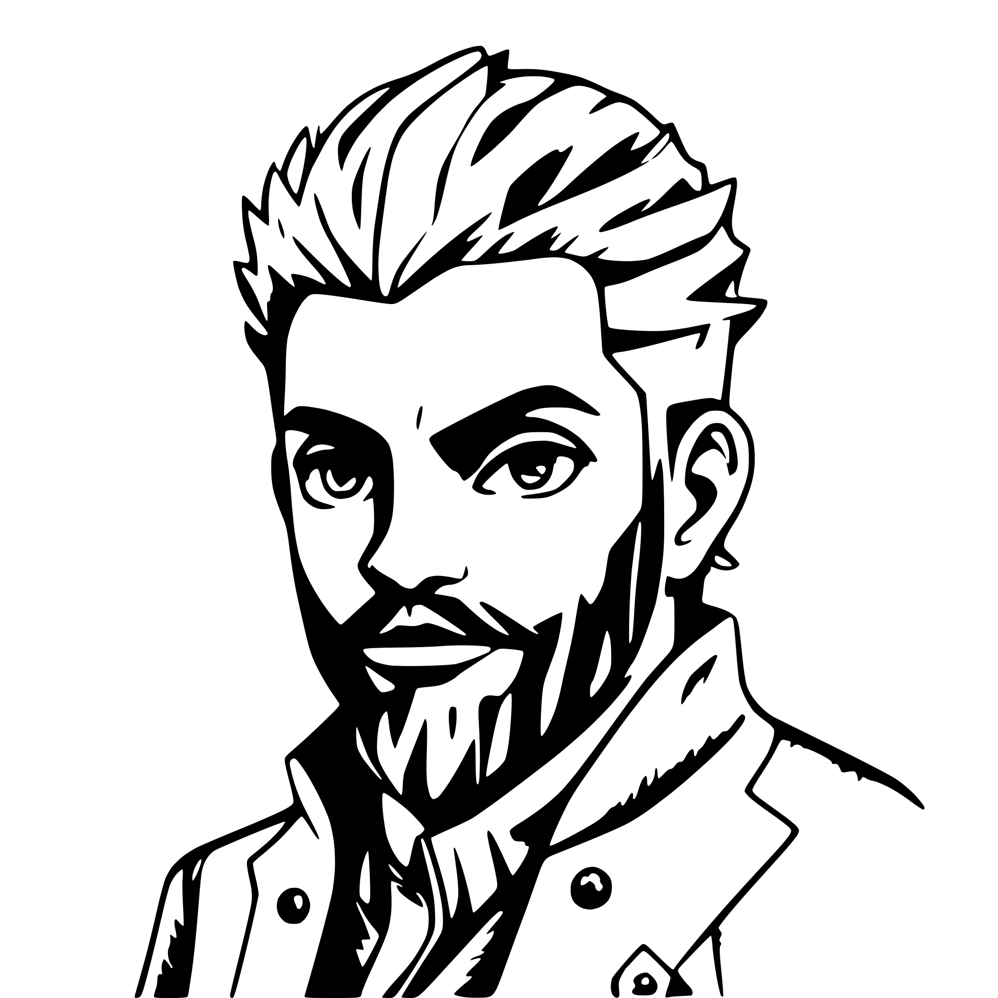 AI-generated SVG of 'a man with a beard'