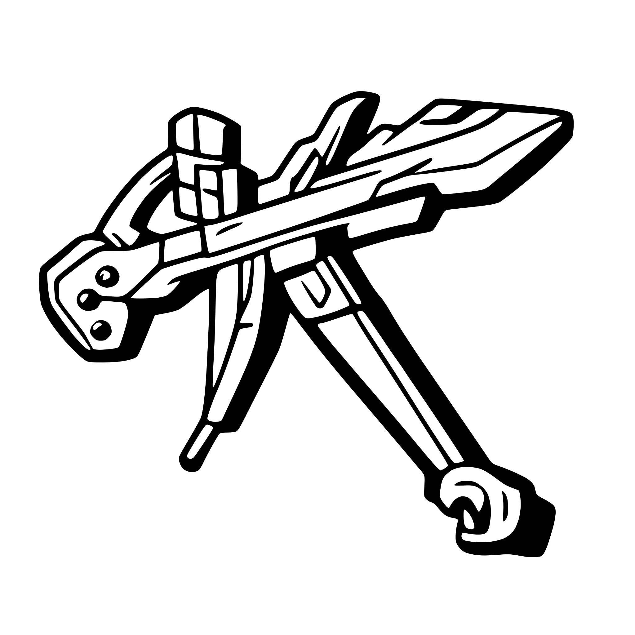 AI-generated SVG of 'cartoony crossbow'