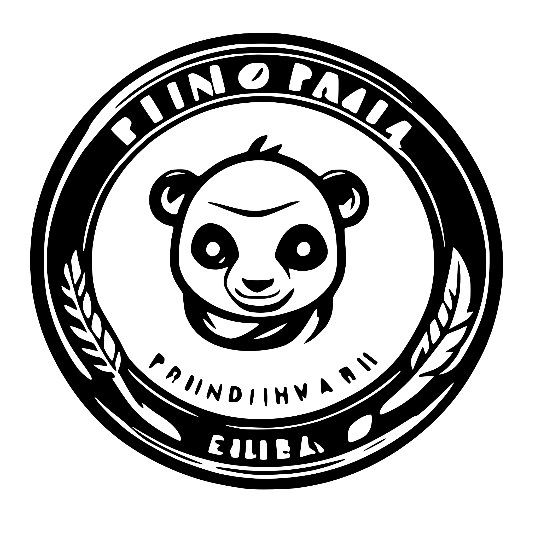 AI-generated SVG of a create a logo for a restaurant brand named pindi panda thar serves north indian and chinese food