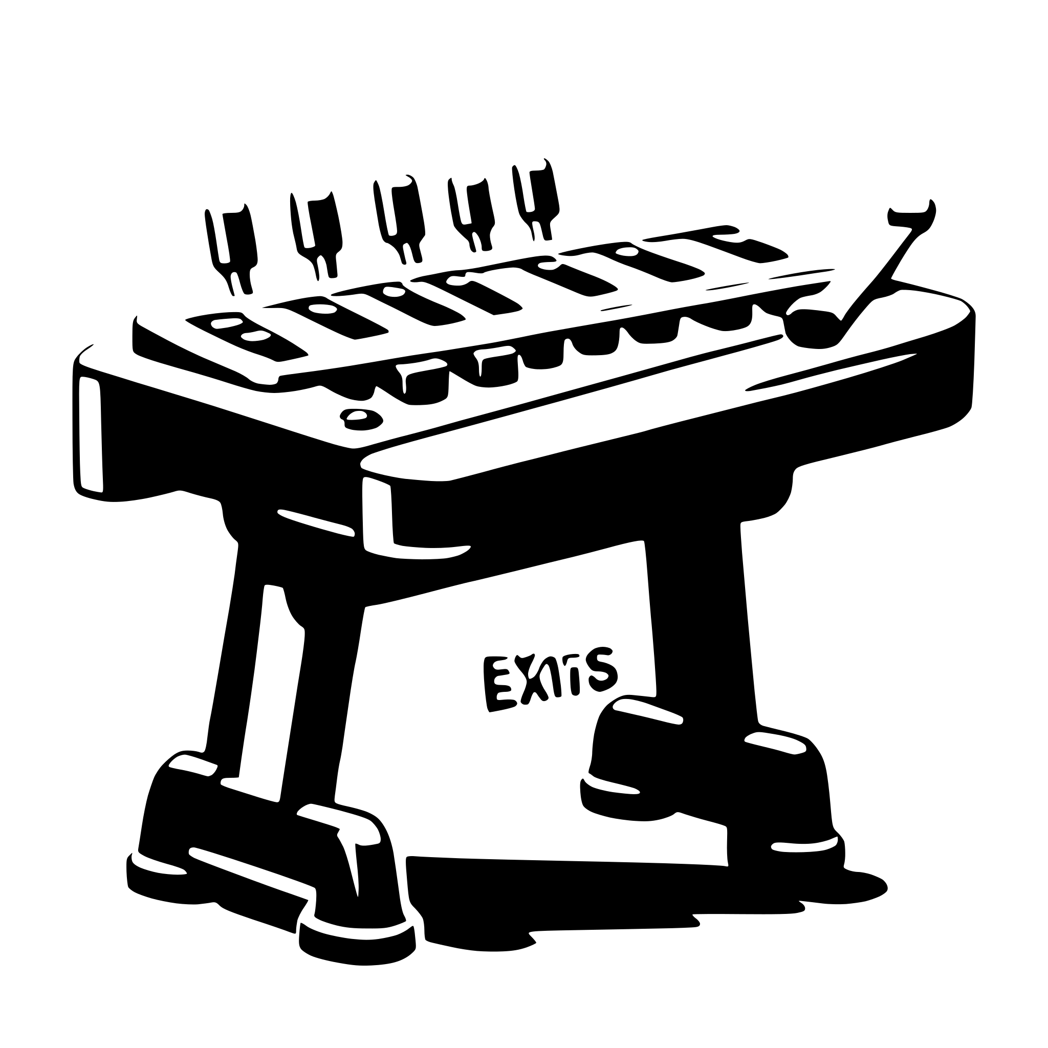 AI-generated SVG of a xerus with xylophone