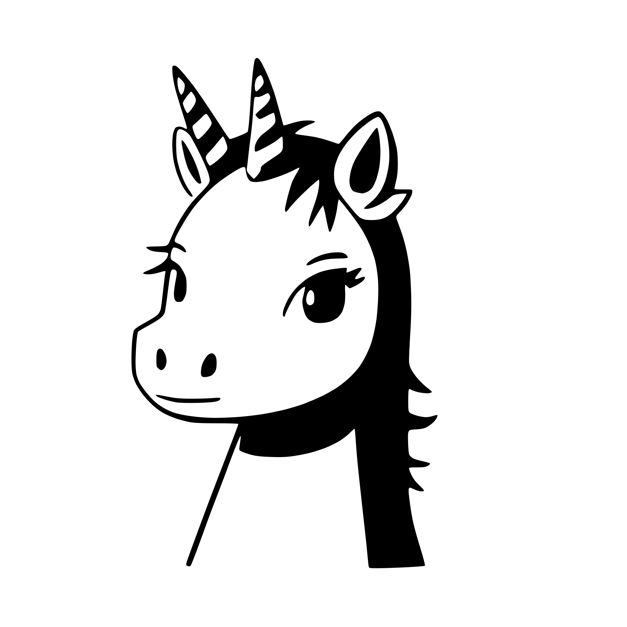AI-generated SVG of 'Cute unicorn silhouette'