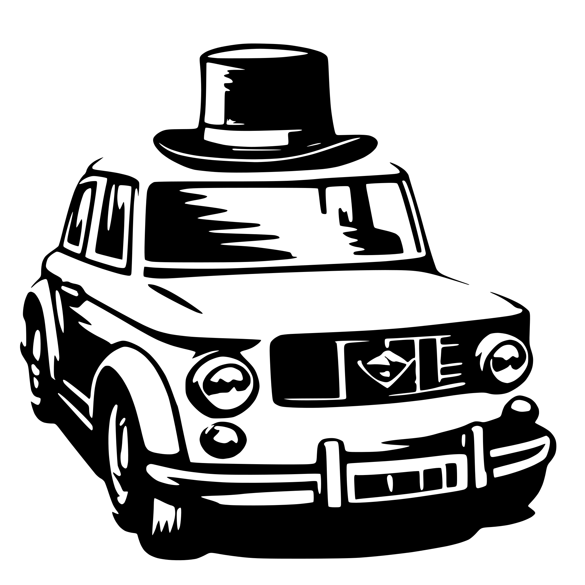 AI-generated SVG of a car with hat