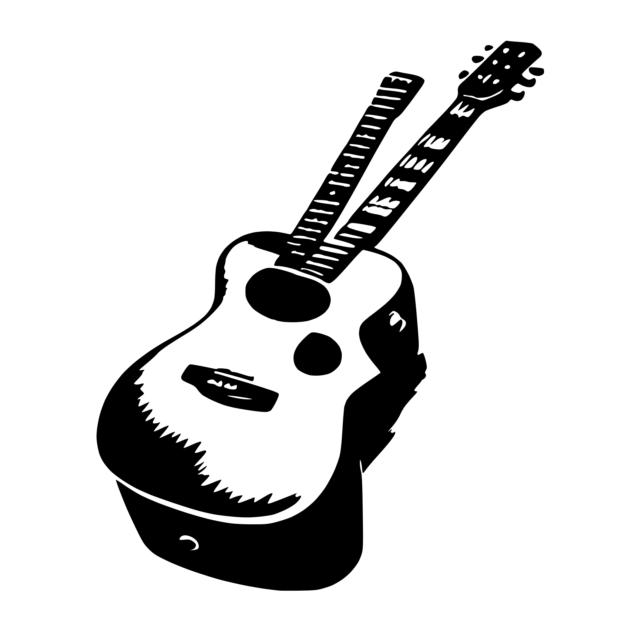 AI-generated SVG of 'Stencil guitar'