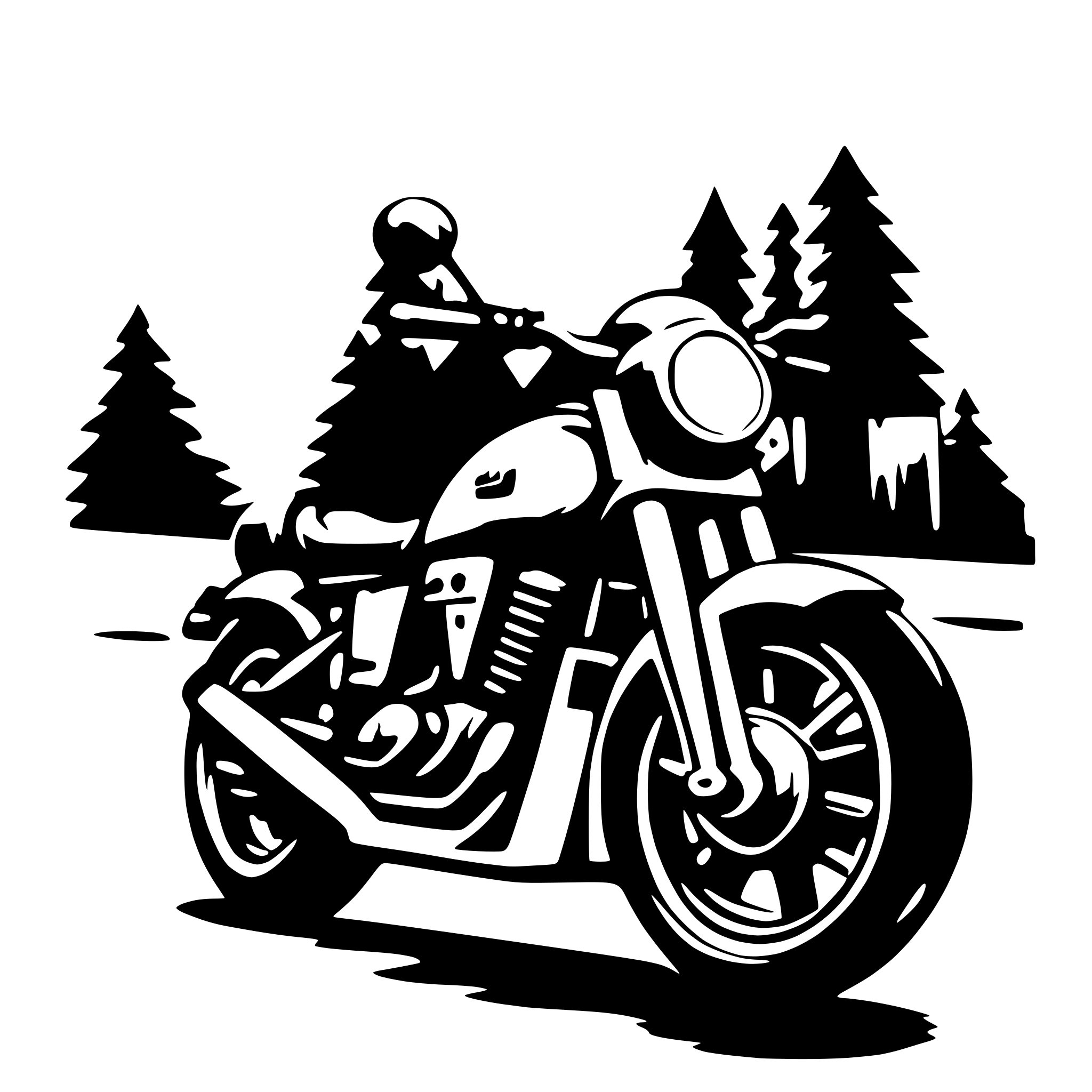 AI-generated SVG of 'A motobike, front view'
