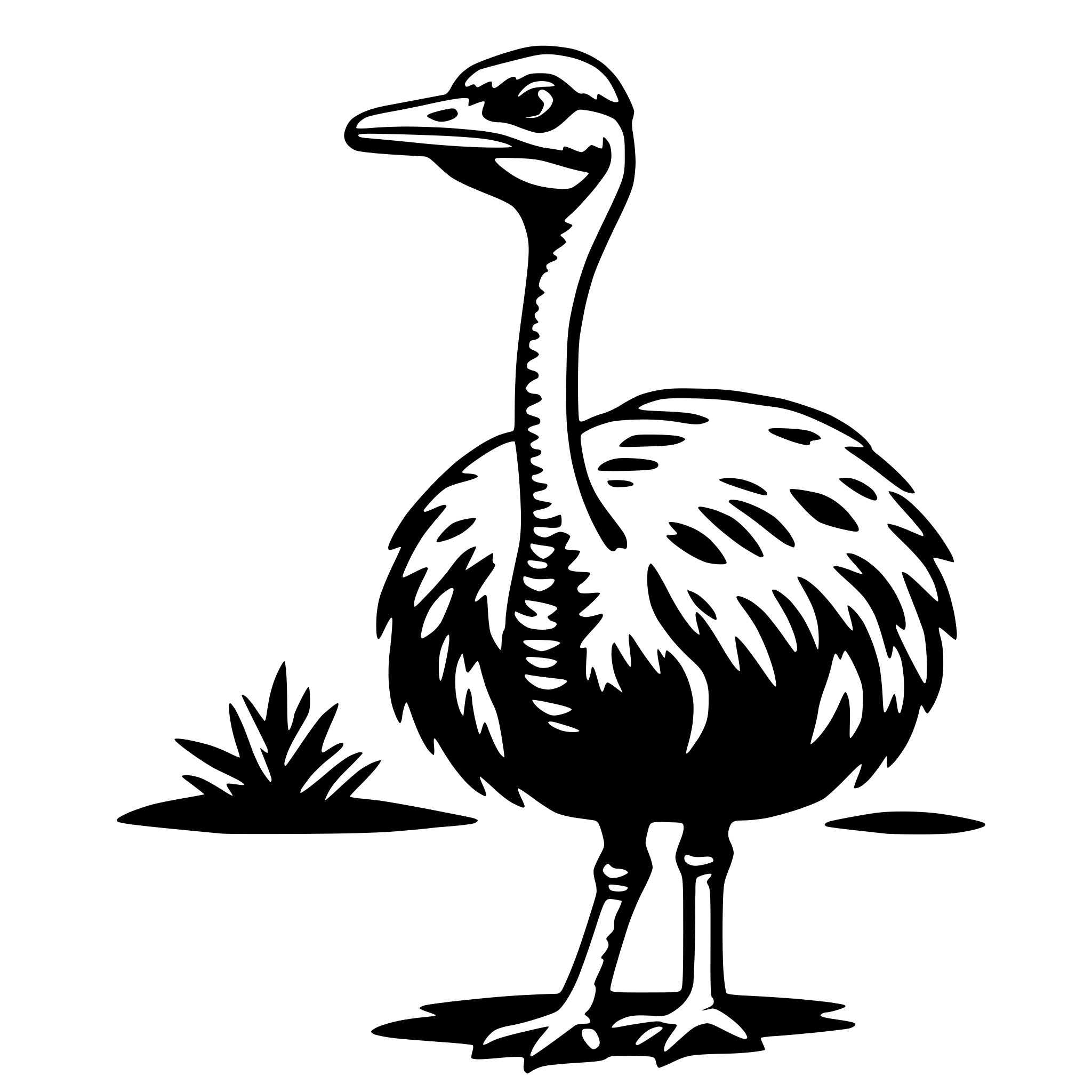 AI-generated SVG of a ostrich