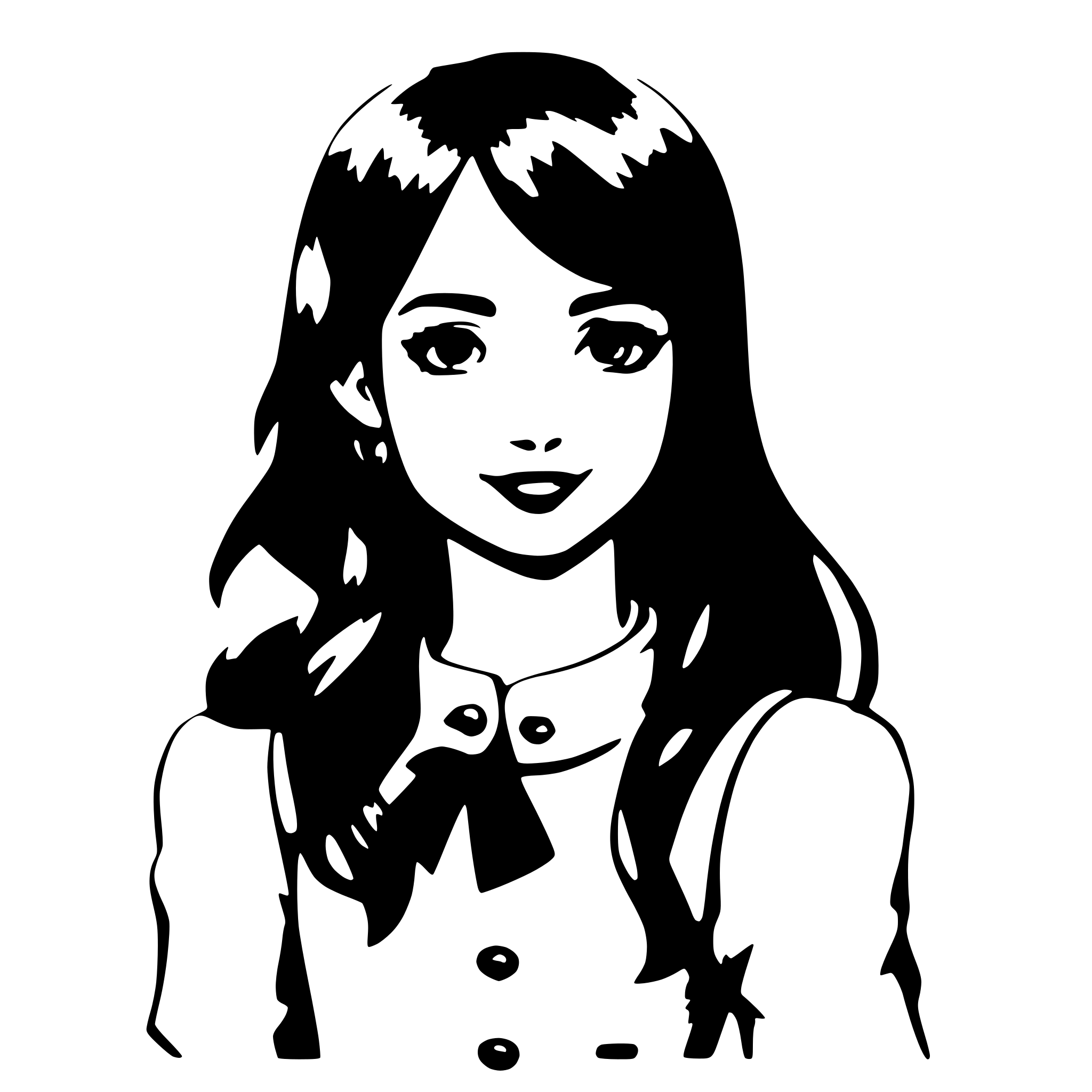 AI-generated SVG of 'Foxgirl red hair blue eyes preppy style, anime'