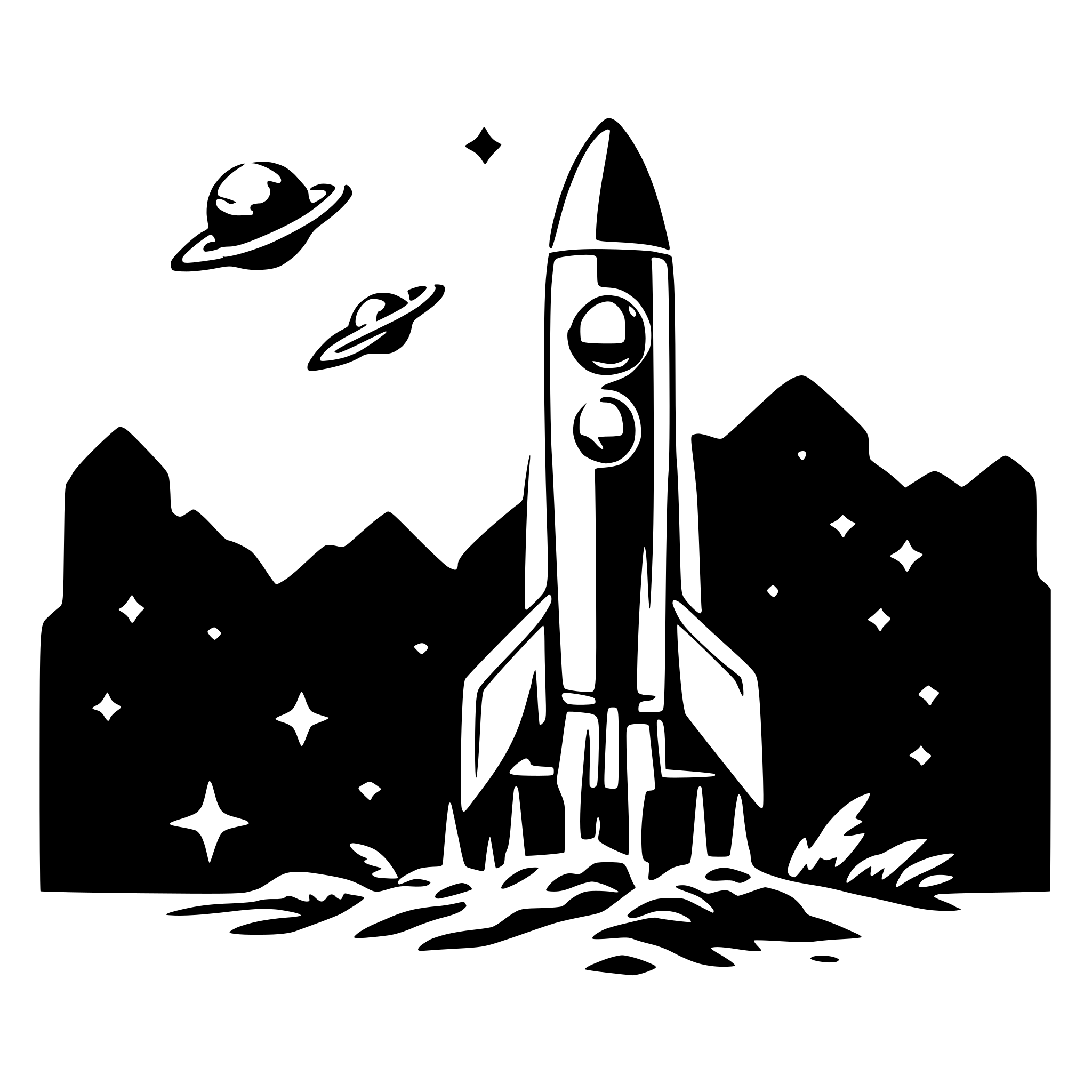 AI-generated SVG of 'rocket flying to moon'
