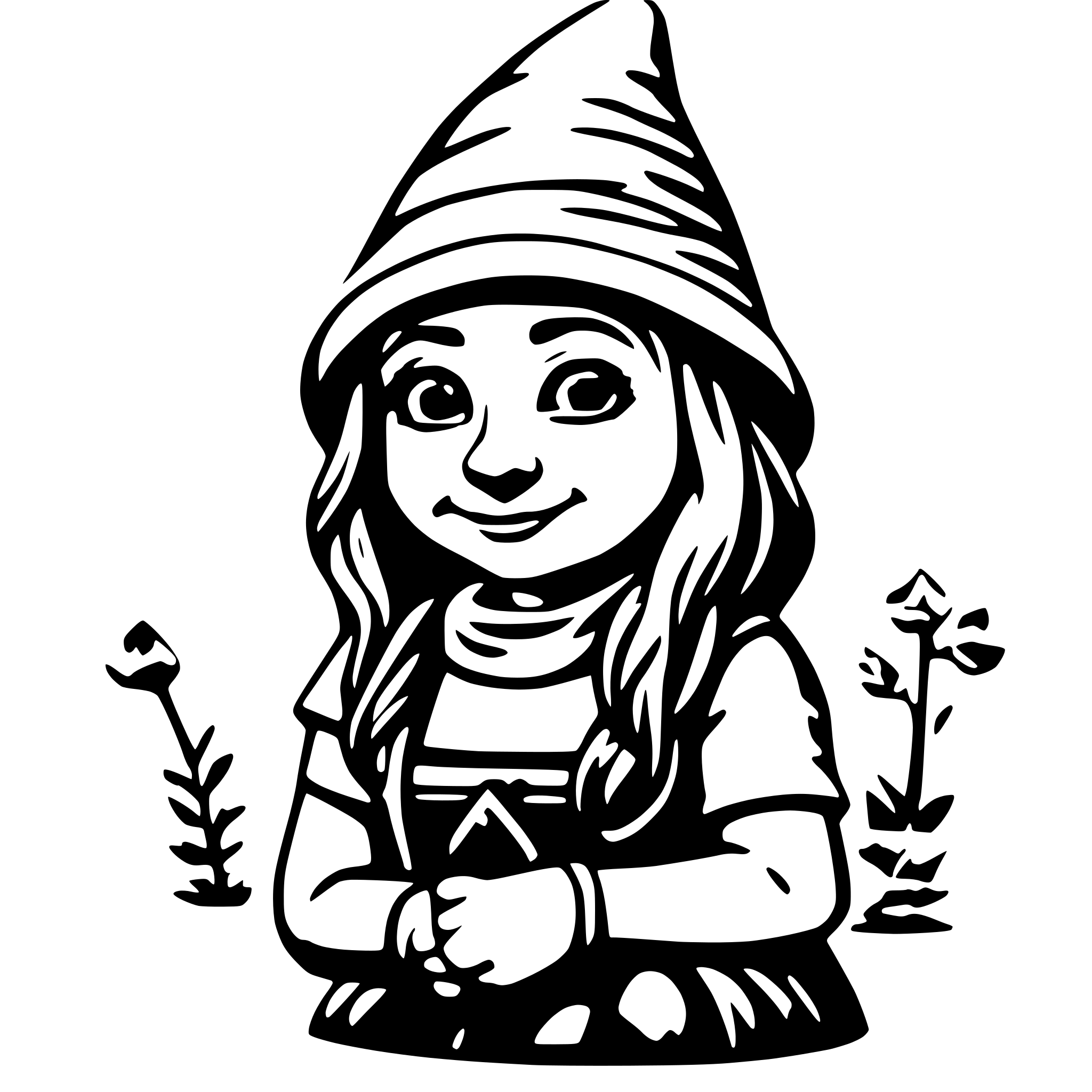 AI-generated SVG of 'female gnome'