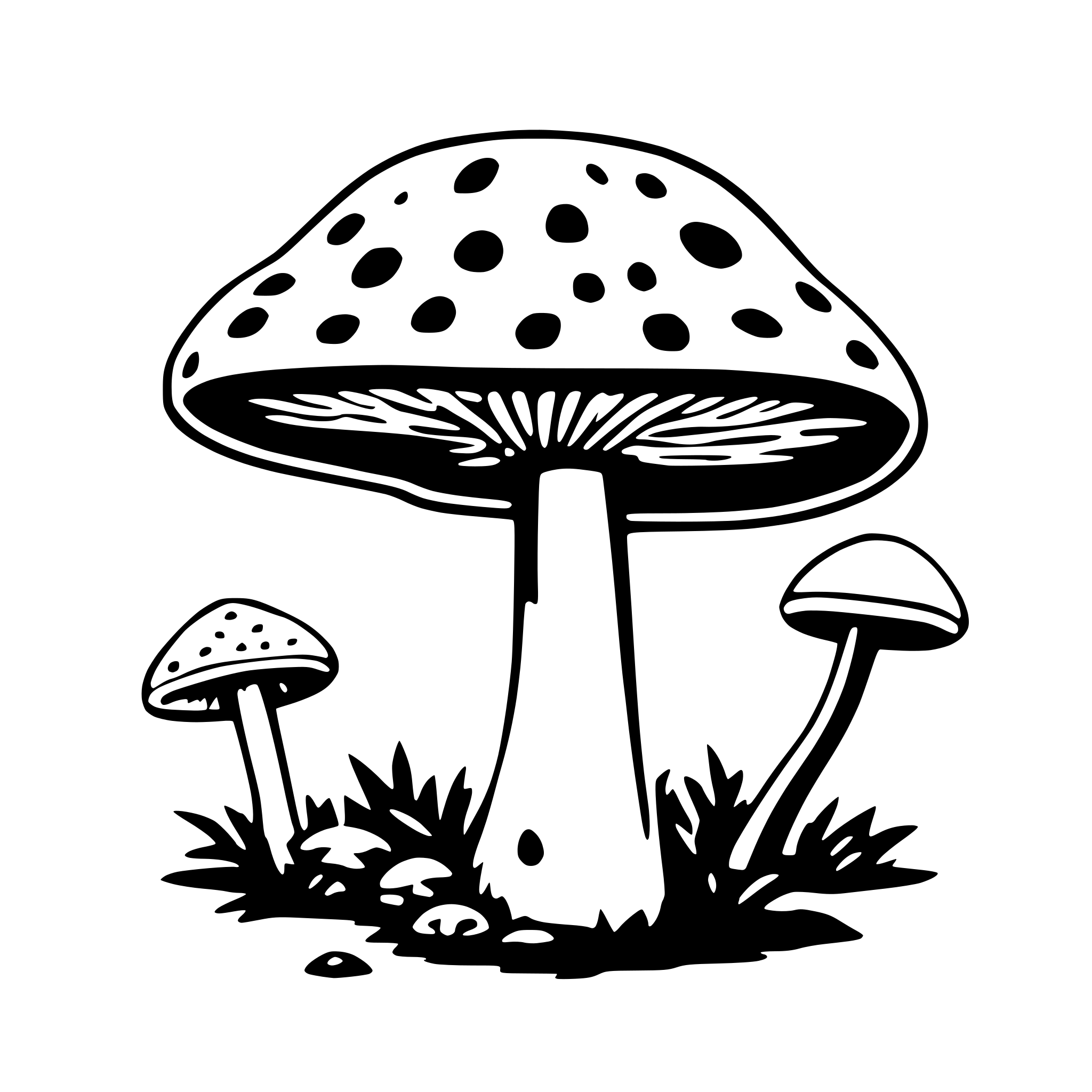 AI-generated SVG of a simple amanita muscaria