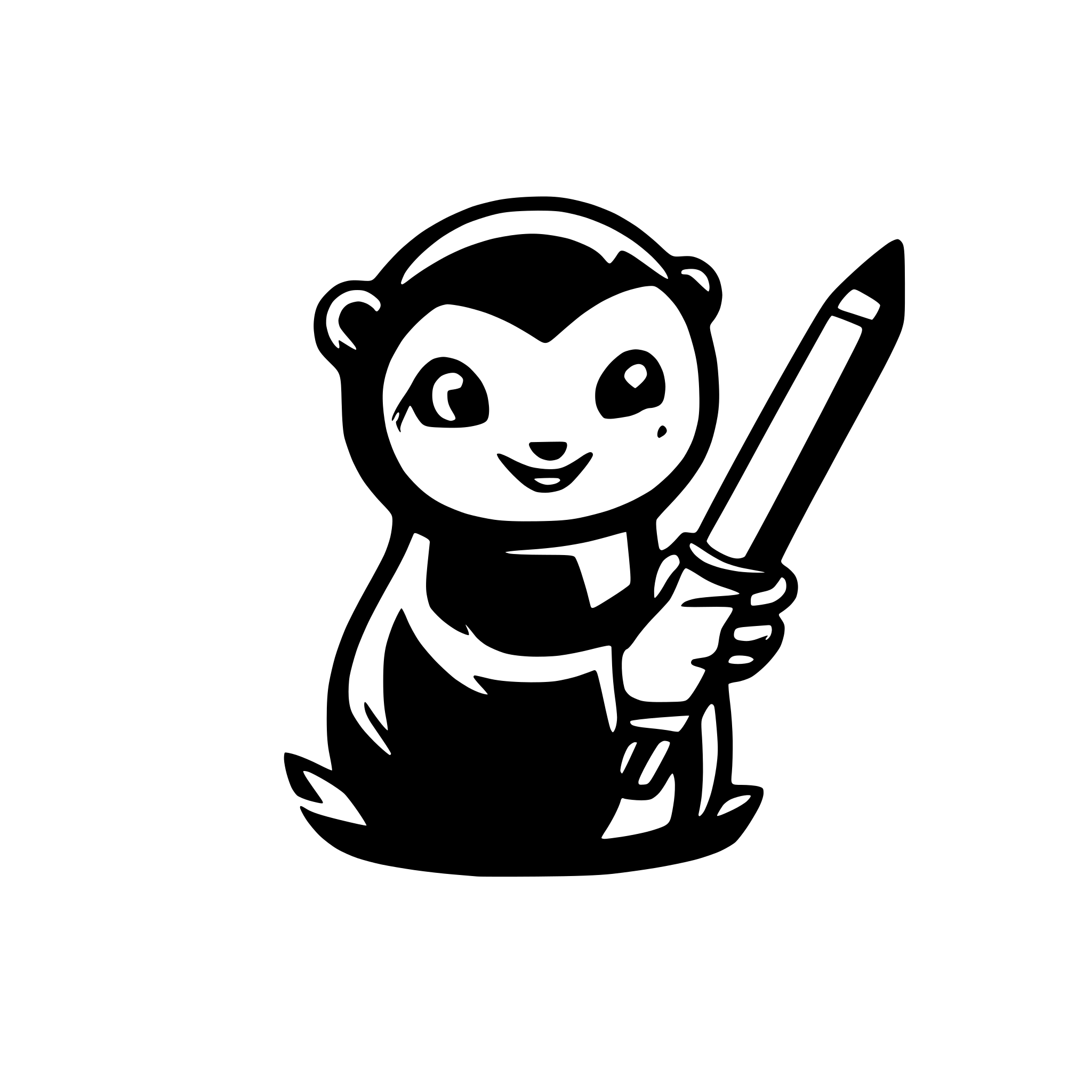 AI-generated SVG of a seal holding a pen